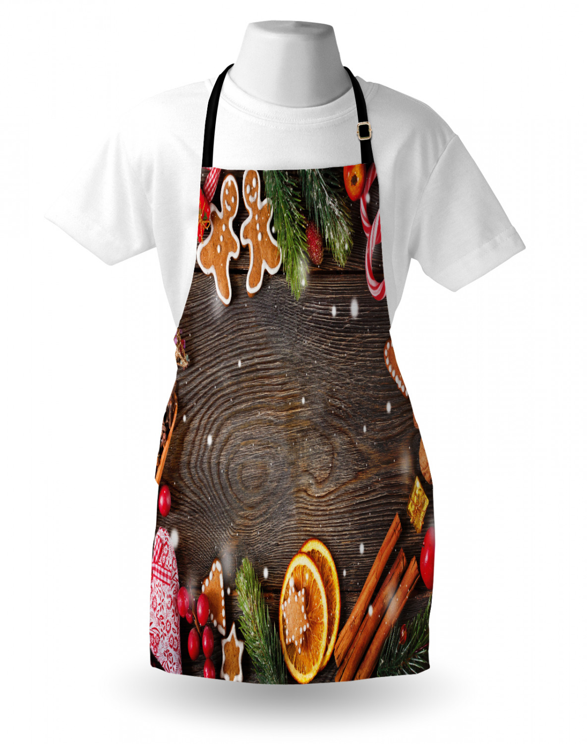 Gingerbread Man Apron Unisex Kitchen Bib with Adjustable Neck Cooking