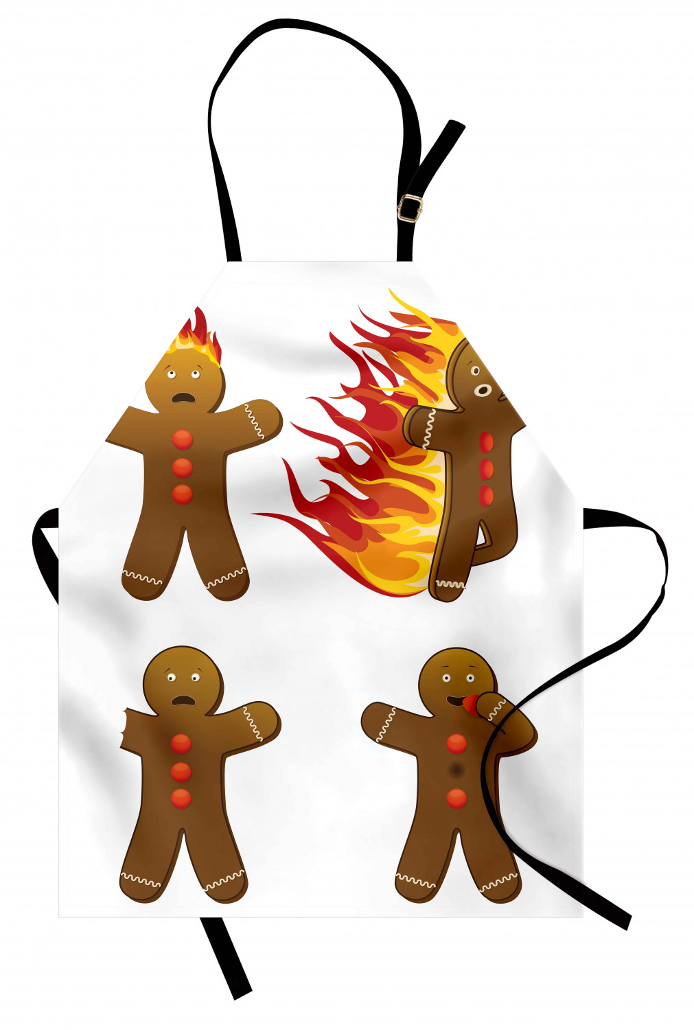 Gingerbread Man Apron Unisex Kitchen Bib with Adjustable Neck Cooking