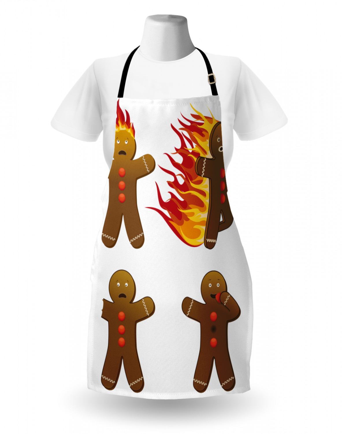 Gingerbread Man Apron Unisex Kitchen Bib with Adjustable Neck Cooking