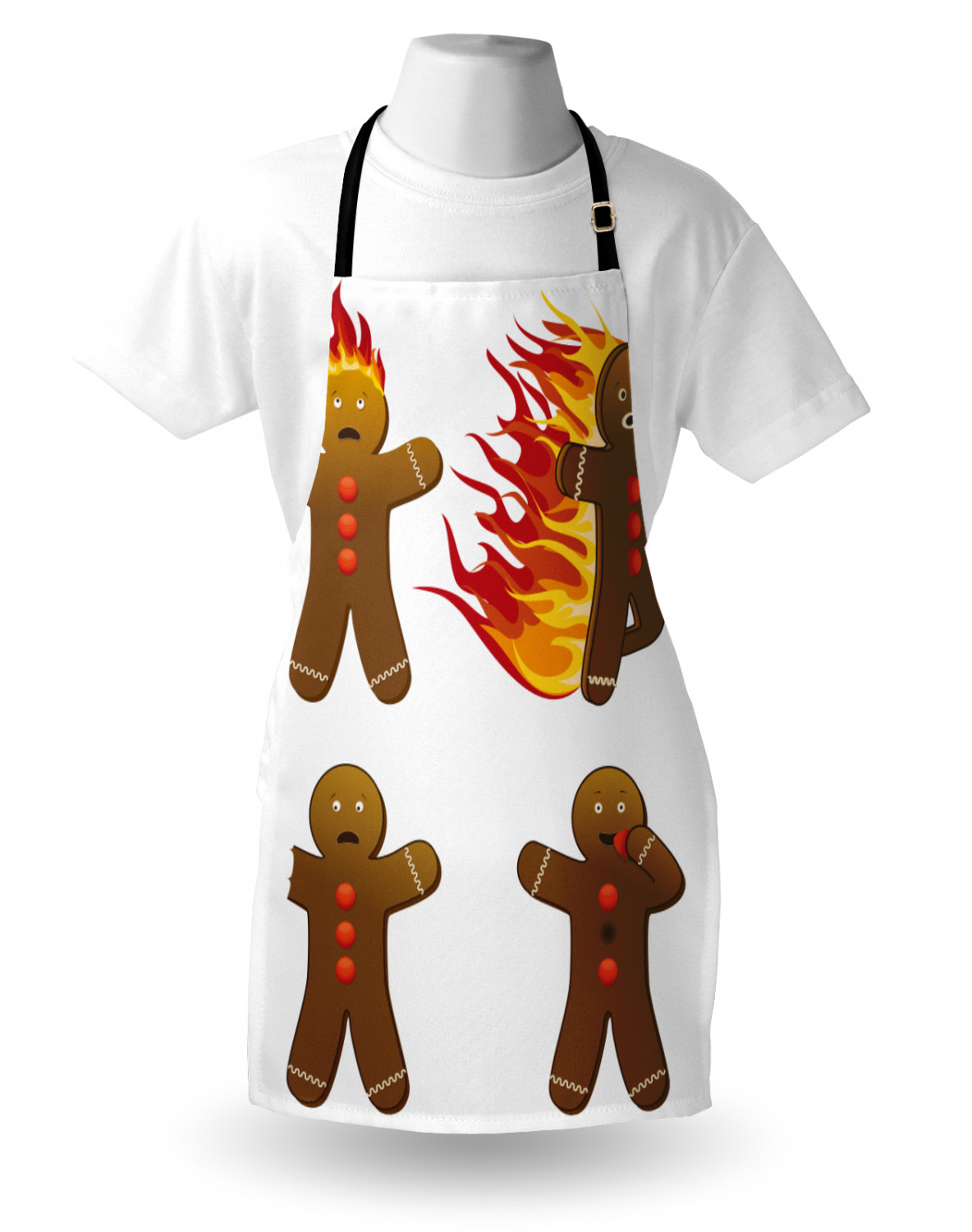 Gingerbread Man Apron Unisex Kitchen Bib with Adjustable Neck Cooking