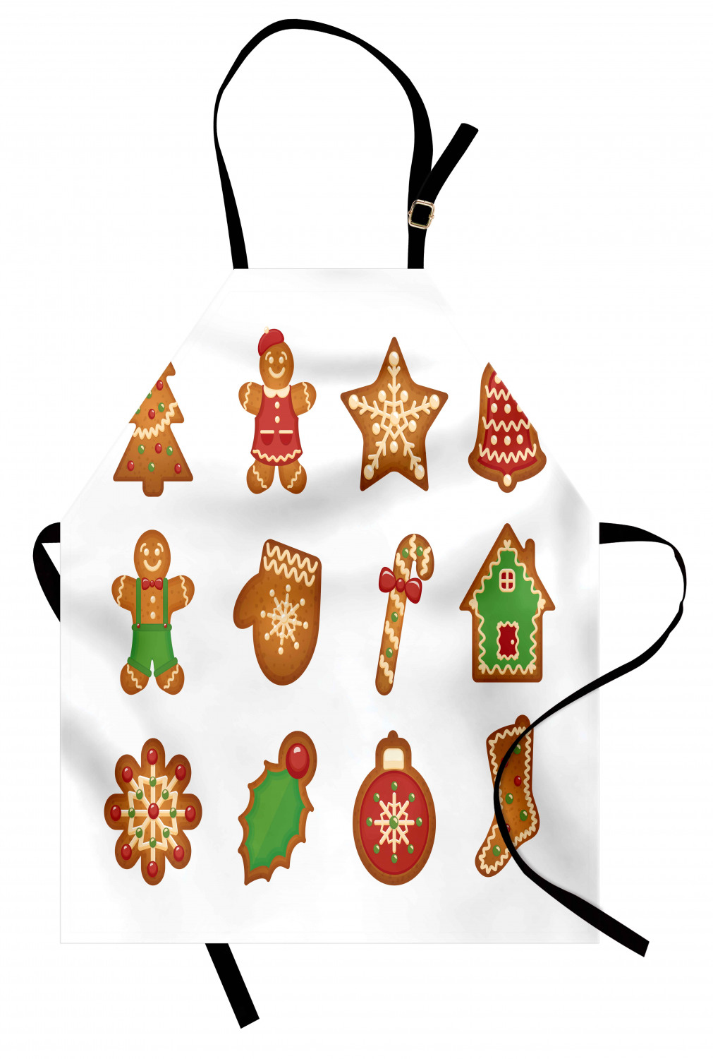 Gingerbread Man Apron Unisex Kitchen Bib with Adjustable Neck Cooking