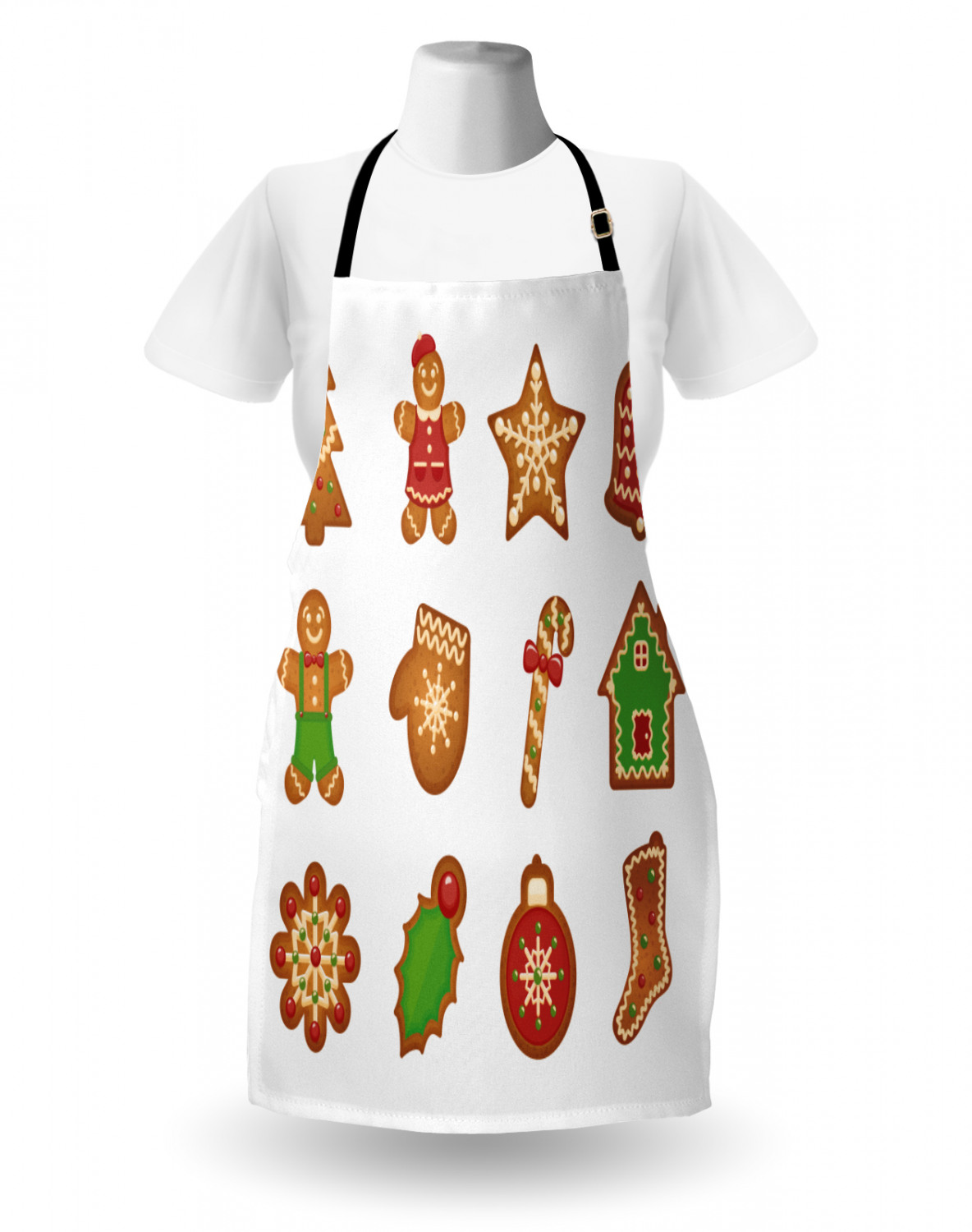 Gingerbread Man Apron Unisex Kitchen Bib with Adjustable Neck Cooking