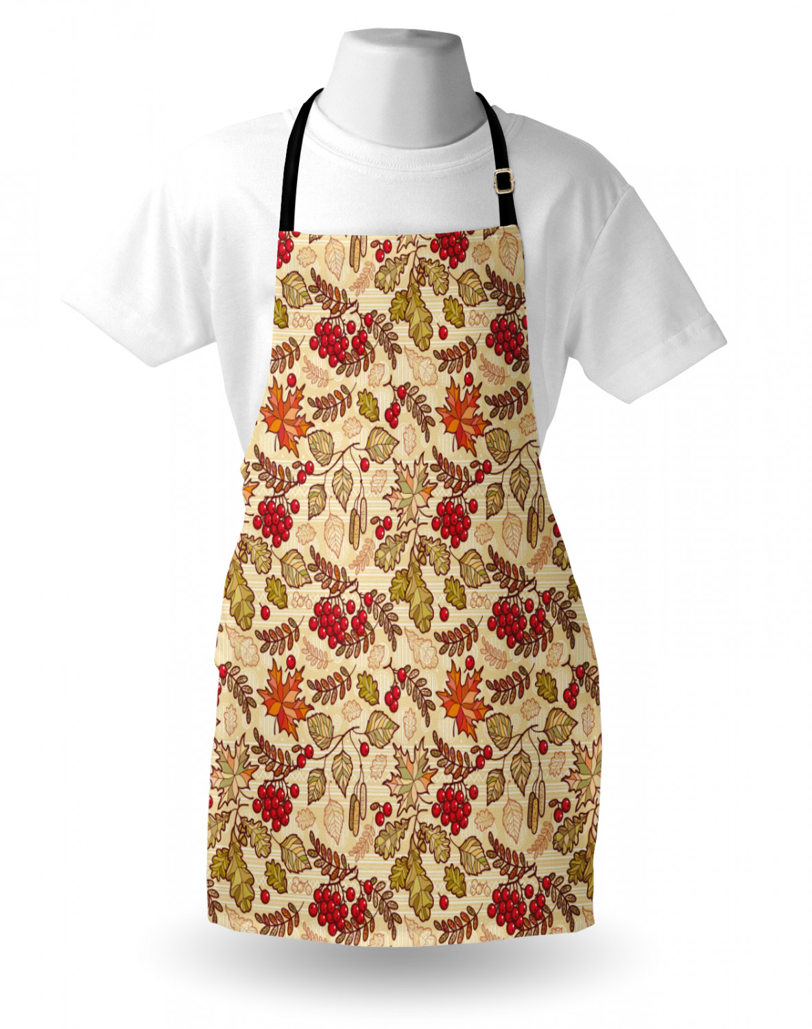 Fall Apron Unisex Kitchen Bib with Adjustable Neck Cooking Ambesonne