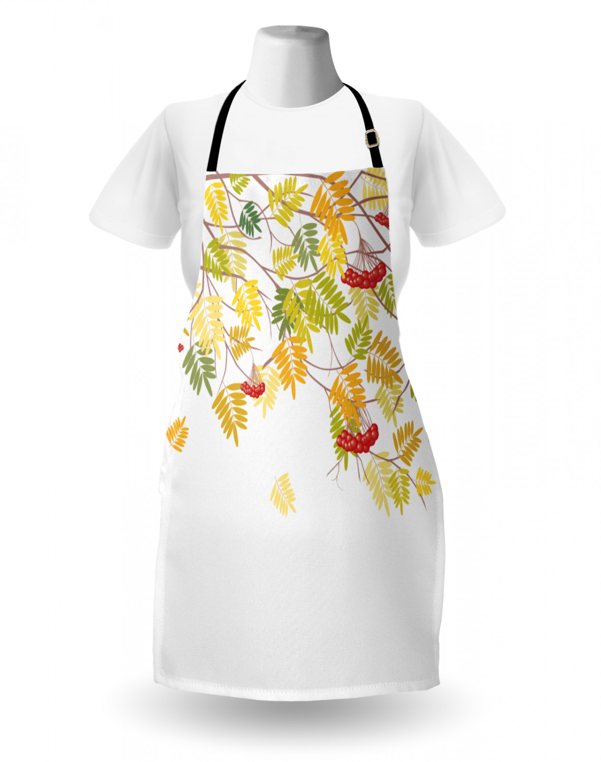 Fall Apron Unisex Kitchen Bib with Adjustable Neck Cooking Ambesonne