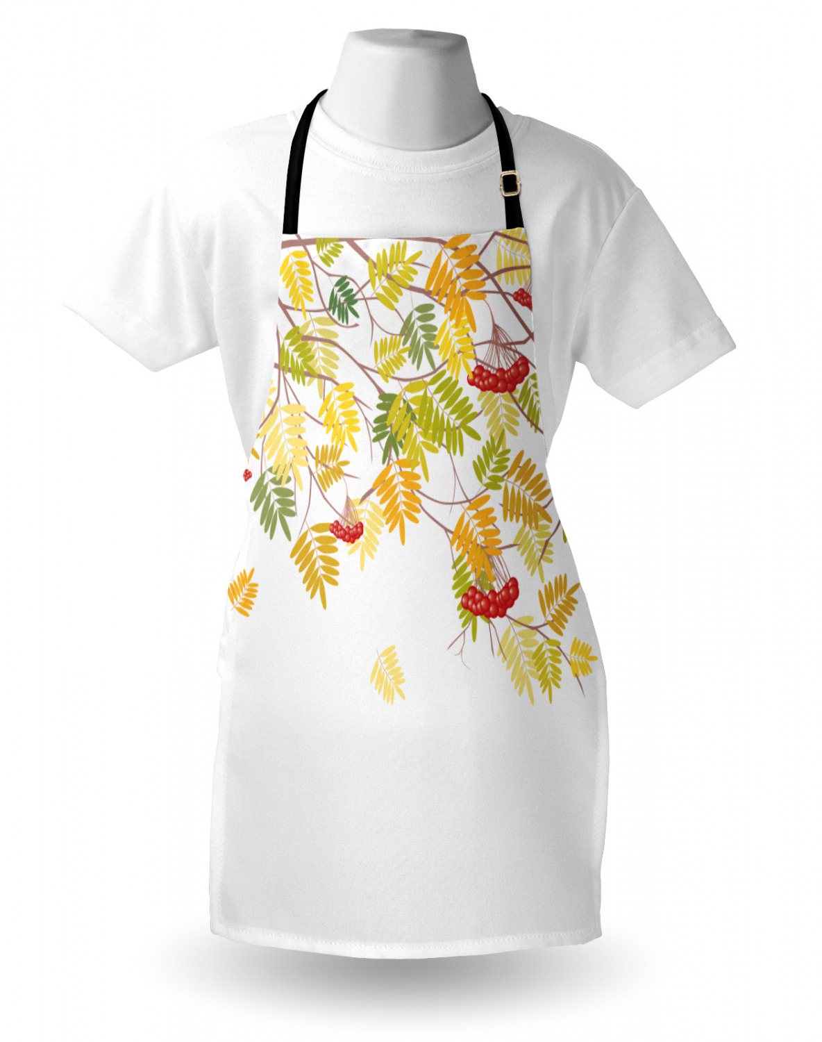 Fall Apron Unisex Kitchen Bib with Adjustable Neck Cooking Ambesonne