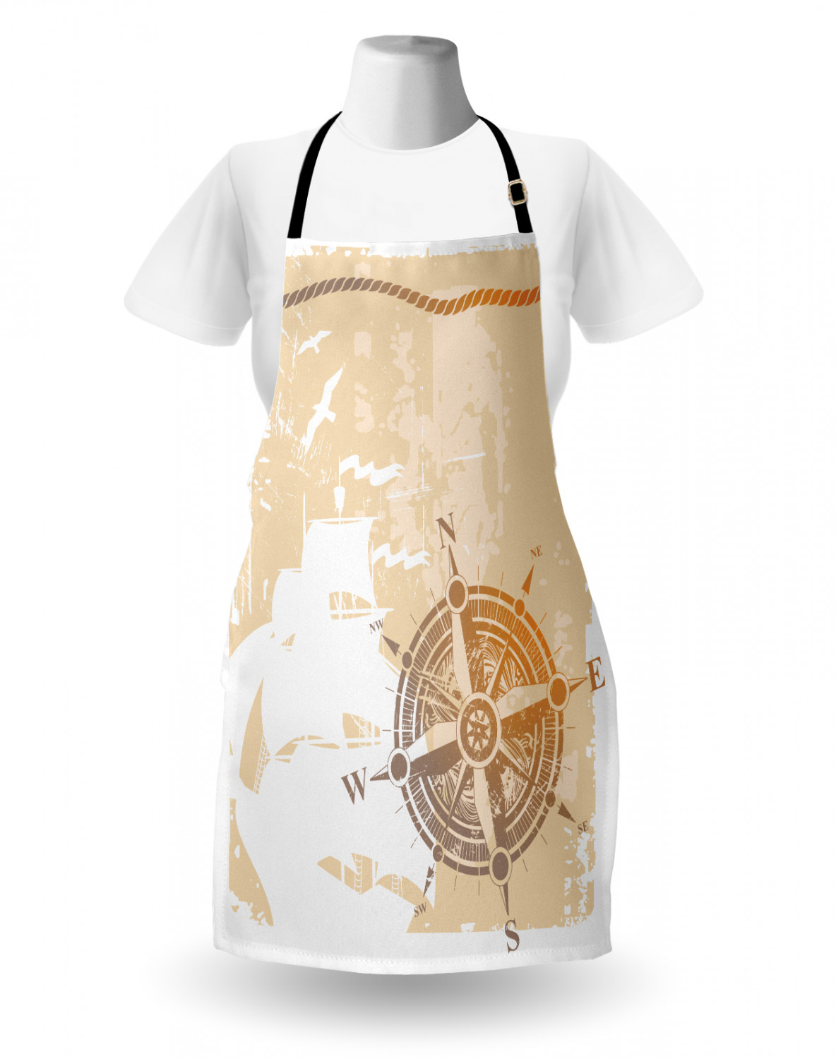 Nautical Whale Apron Unisex Kitchen Bib with Adjustable Neck Cooking