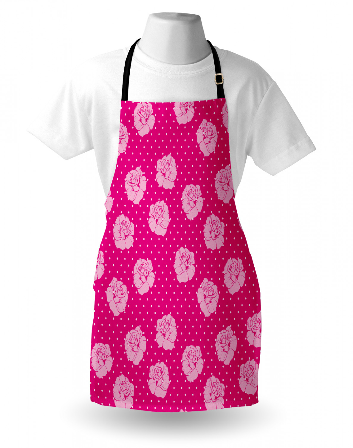 Ambesonne Pink Apron Unisex Kitchen Bib with Adjustable Neck Cooking Baking