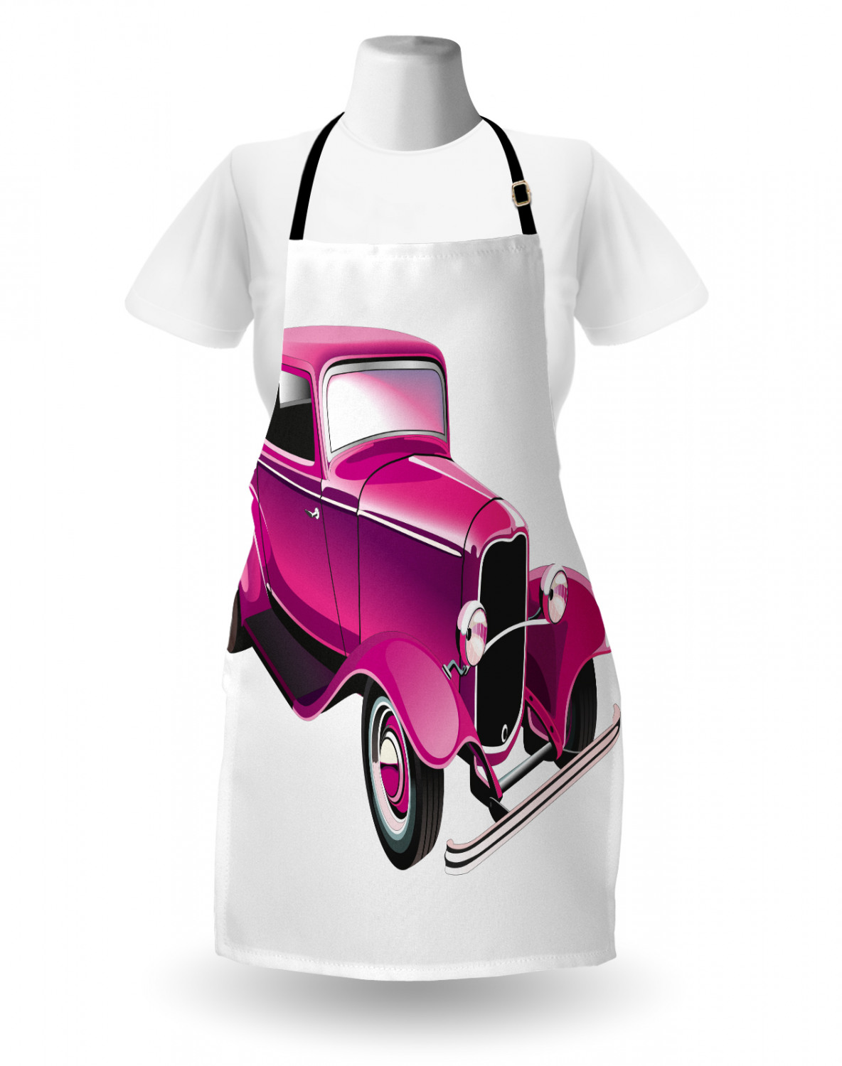 Ambesonne Pink Apron Unisex Kitchen Bib with Adjustable Neck Cooking Baking