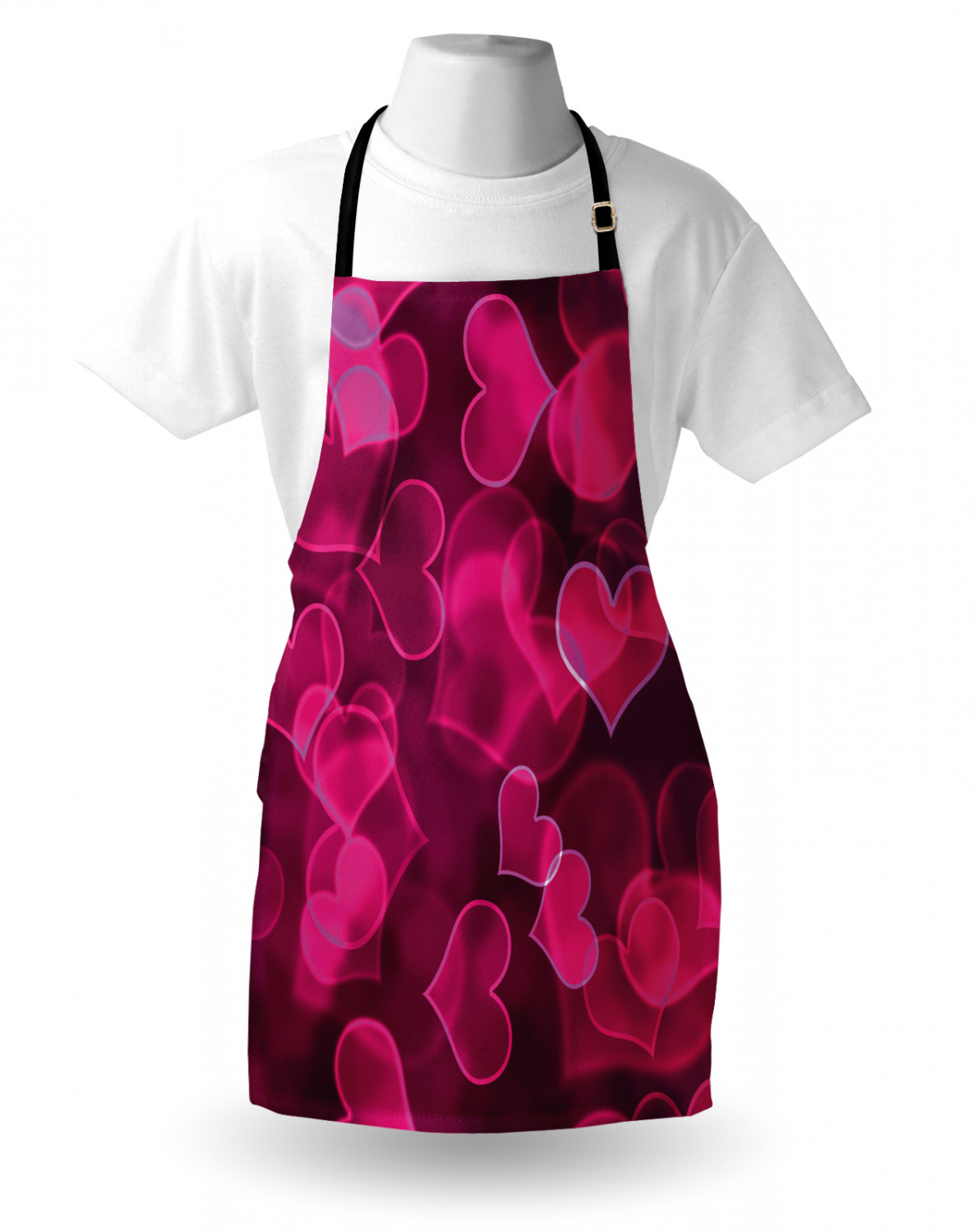 Ambesonne Pinkish Apron Unisex Kitchen Bib with Adjustable Neck Cooking Baking