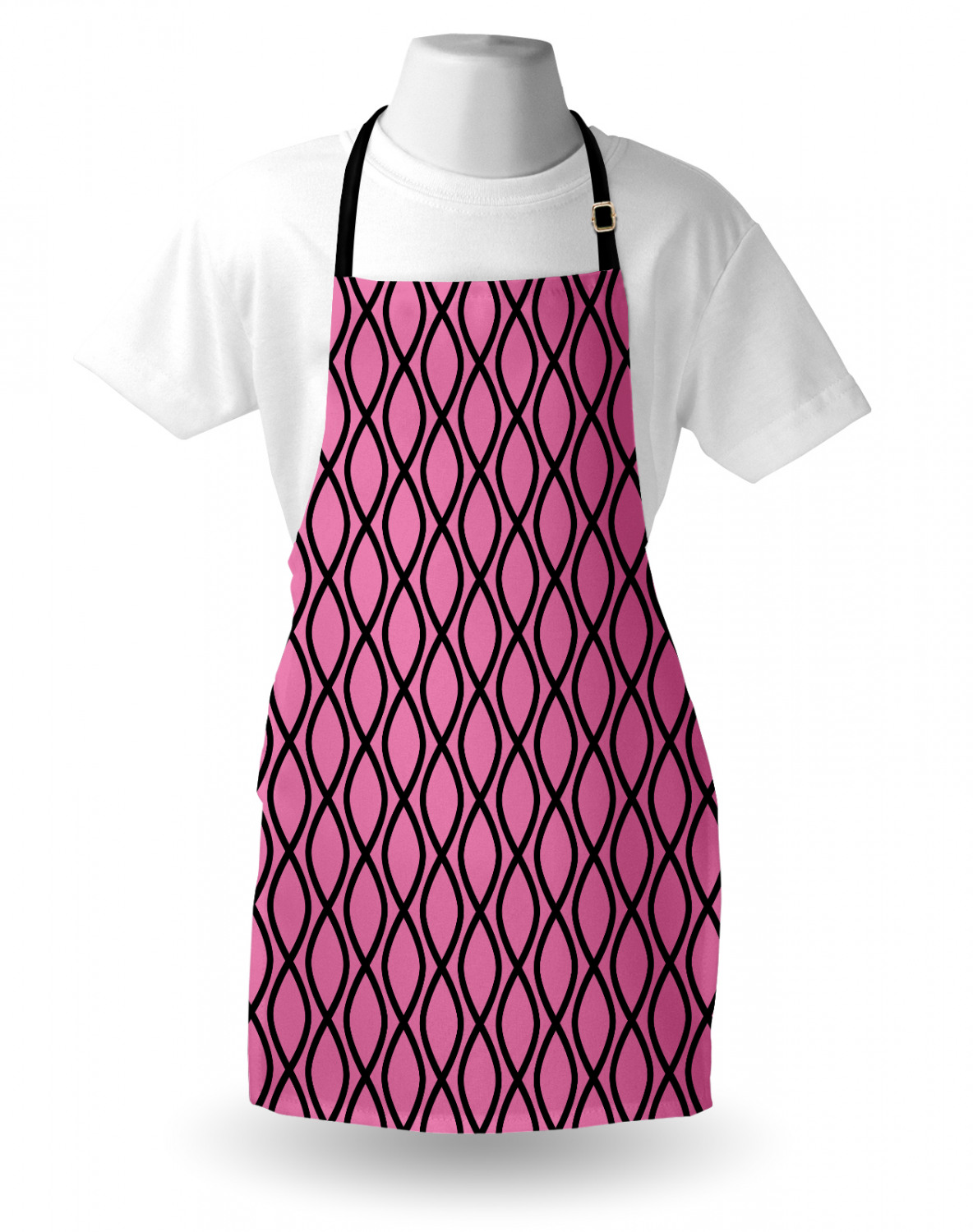 Ambesonne Pinkish Apron Unisex Kitchen Bib with Adjustable Neck Cooking Baking