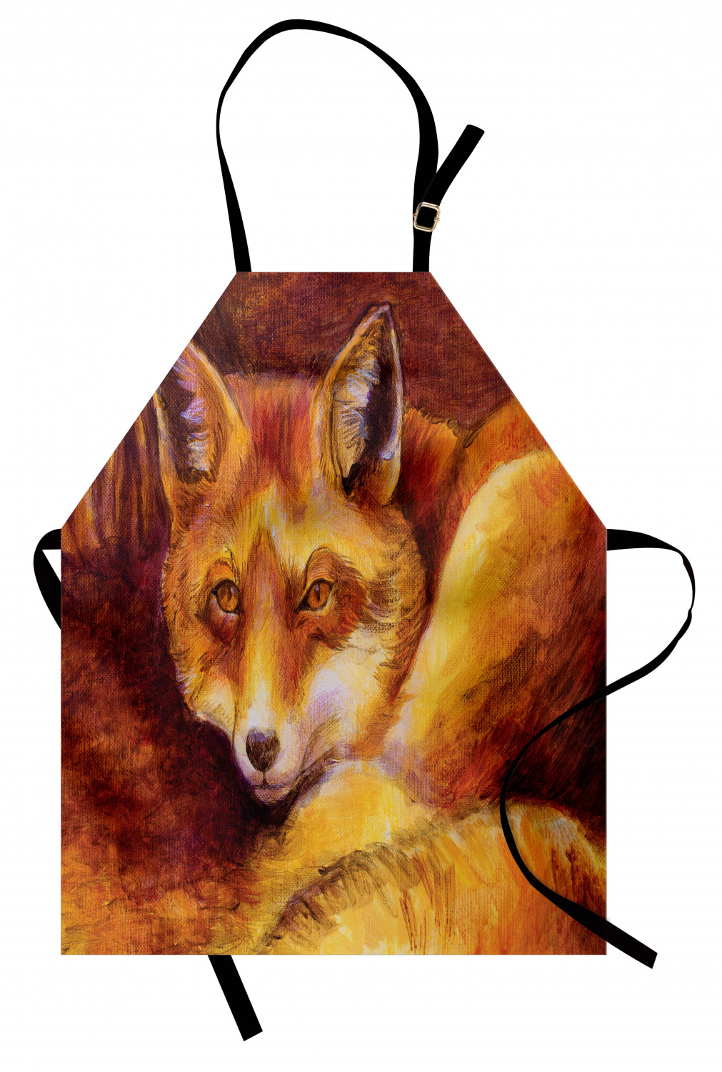 Ambesonne Fox Animal Kids Apron Boys Girls Apron Bib Cooking & Painting