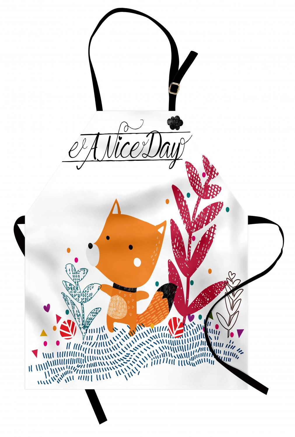 Ambesonne Fox Animal Kids Apron Boys Girls Apron Bib Cooking & Painting