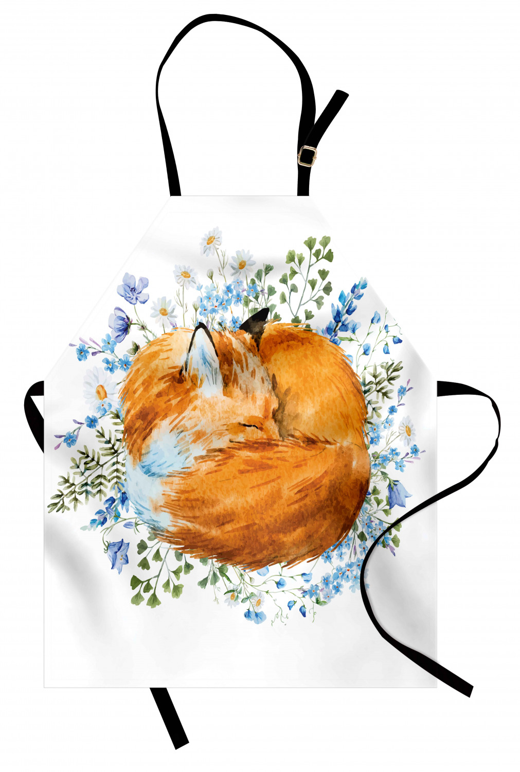 Ambesonne Fox Animal Kids Apron Boys Girls Apron Bib Cooking & Painting