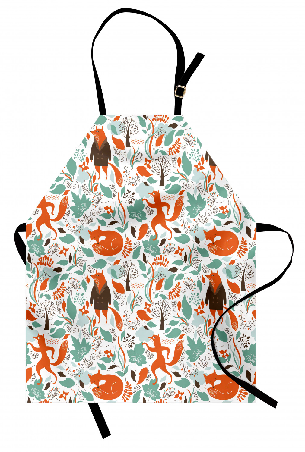 Ambesonne Fox Animal Kids Apron Boys Girls Apron Bib Cooking & Painting