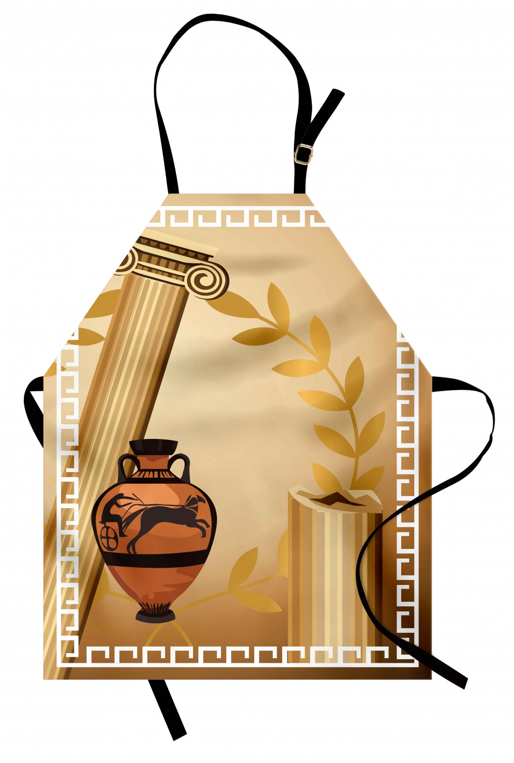 Ambesonne Retro Apron Unisex Kitchen Bib with Adjustable Neck Cooking Baking