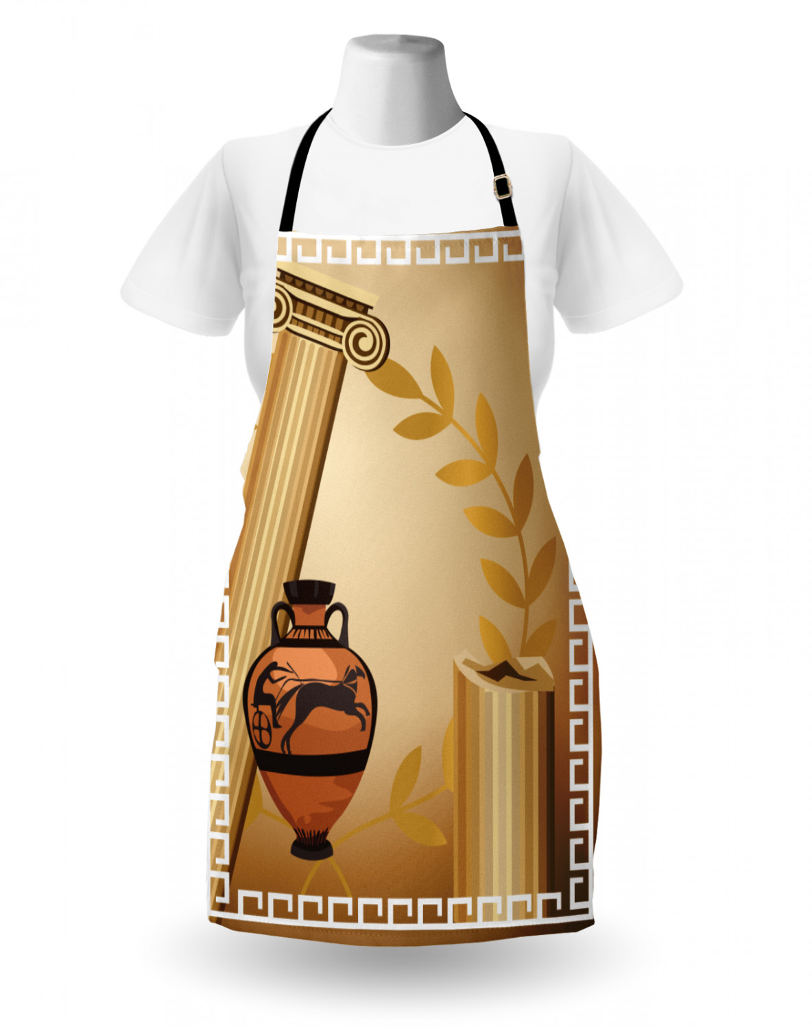 Ambesonne Retro Apron Unisex Kitchen Bib with Adjustable Neck Cooking Baking