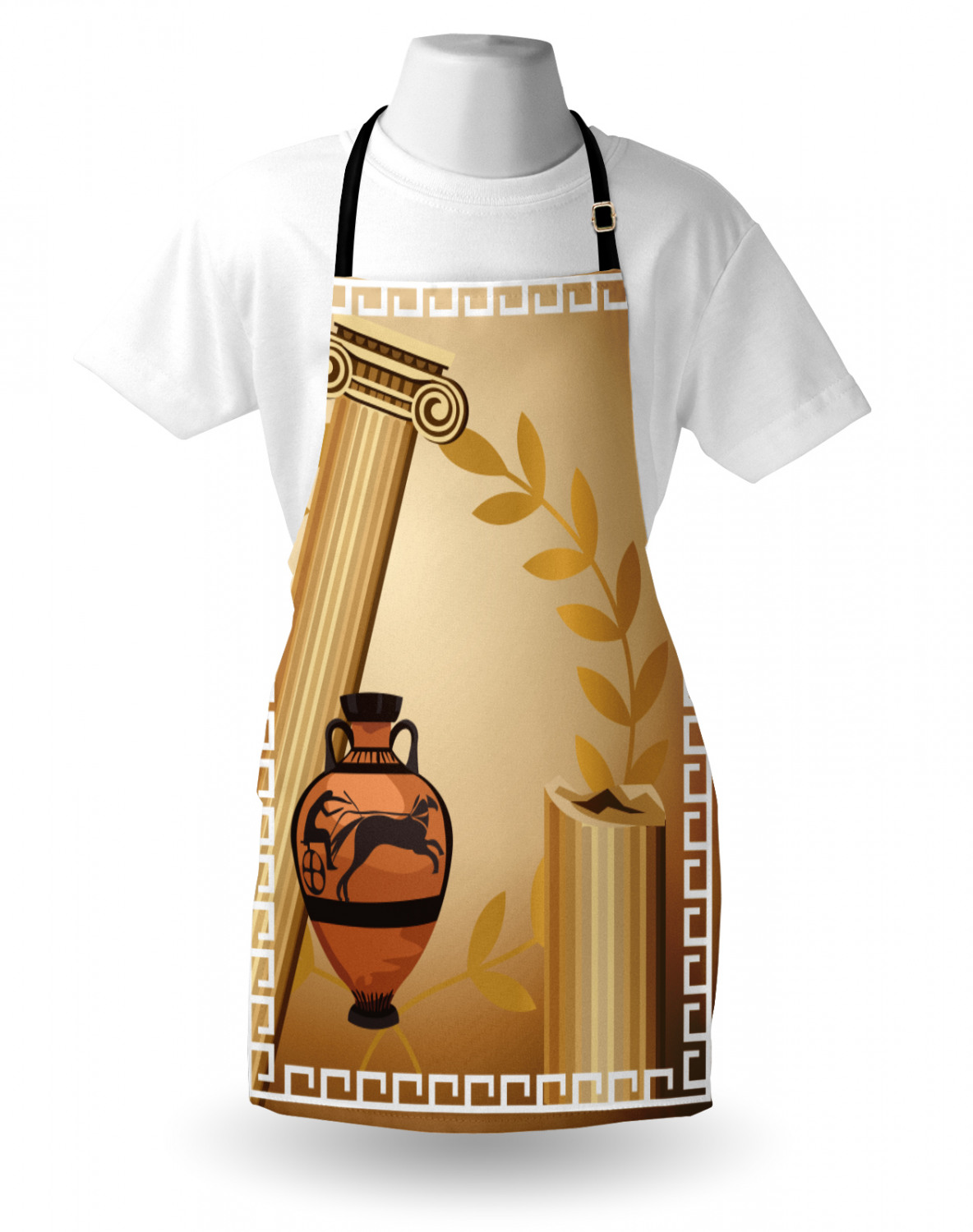 Ambesonne Retro Apron Unisex Kitchen Bib with Adjustable Neck Cooking Baking