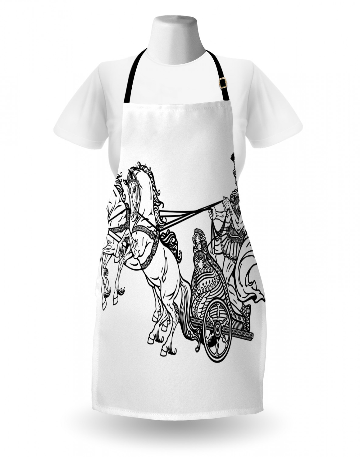 Ambesonne Retro Apron Unisex Kitchen Bib with Adjustable Neck Cooking Baking