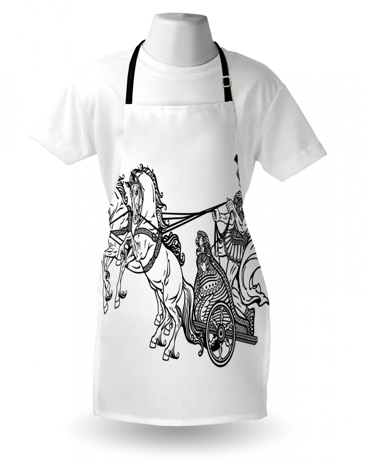 Ambesonne Retro Apron Unisex Kitchen Bib with Adjustable Neck Cooking Baking