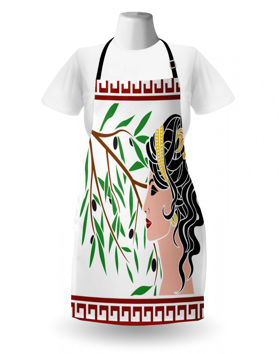 Ambesonne Retro Apron Unisex Kitchen Bib with Adjustable Neck Cooking Baking