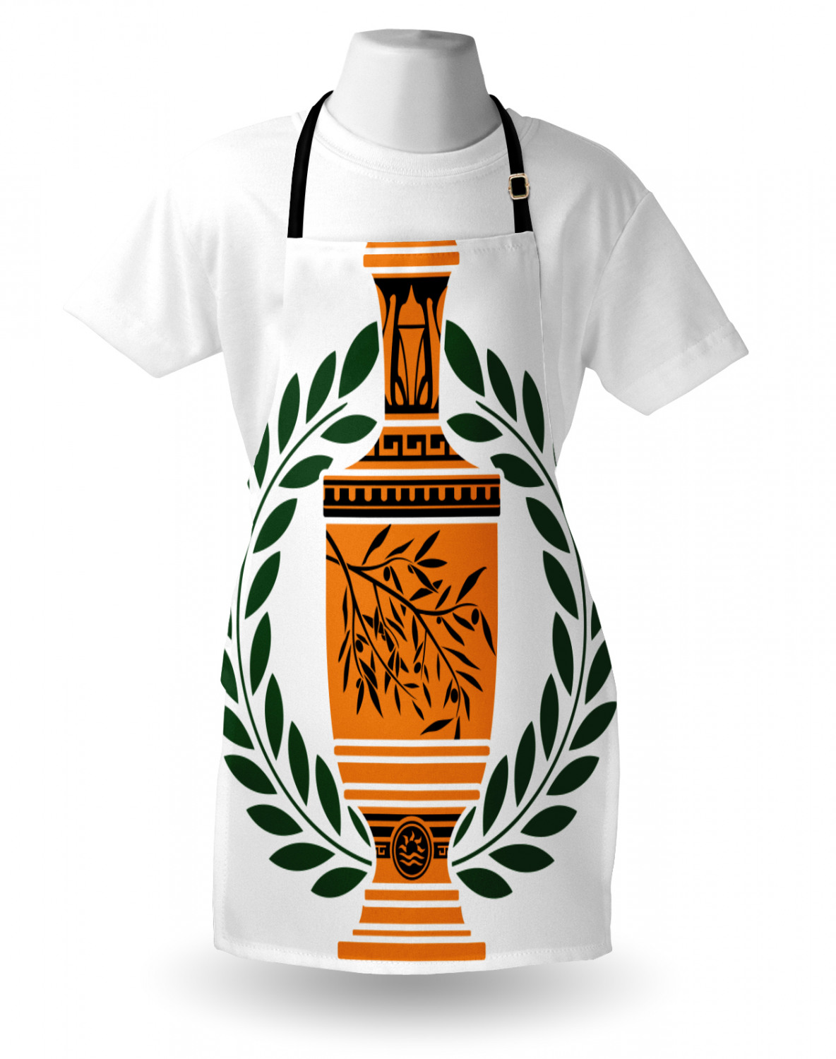 Ambesonne Retro Apron Unisex Kitchen Bib with Adjustable Neck Cooking Baking