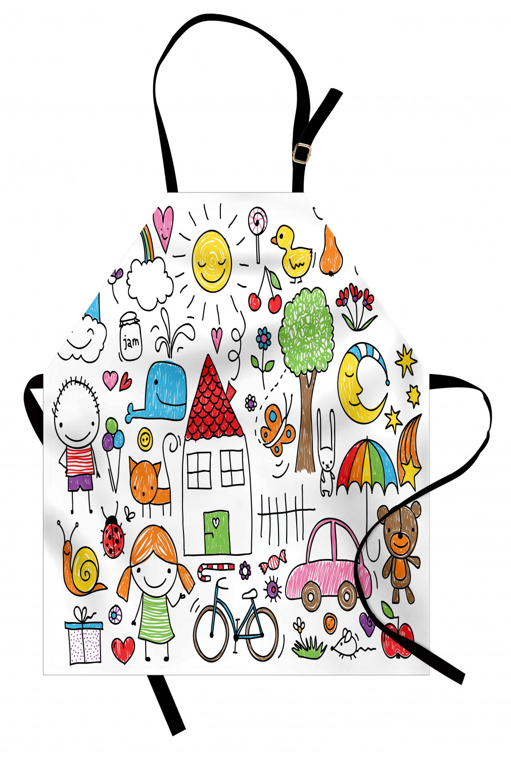 Ambesonne Apron Unisex Bib with Adjustable Strap for Working