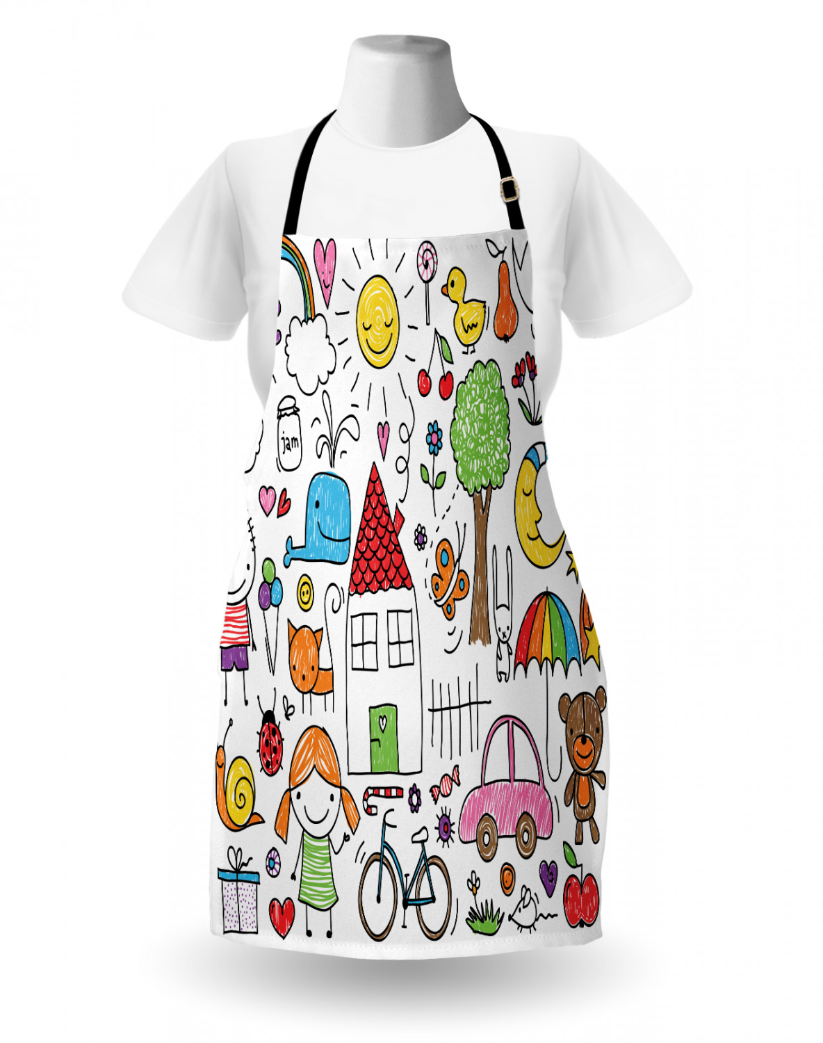 Ambesonne Apron Unisex Bib with Adjustable Strap for Working