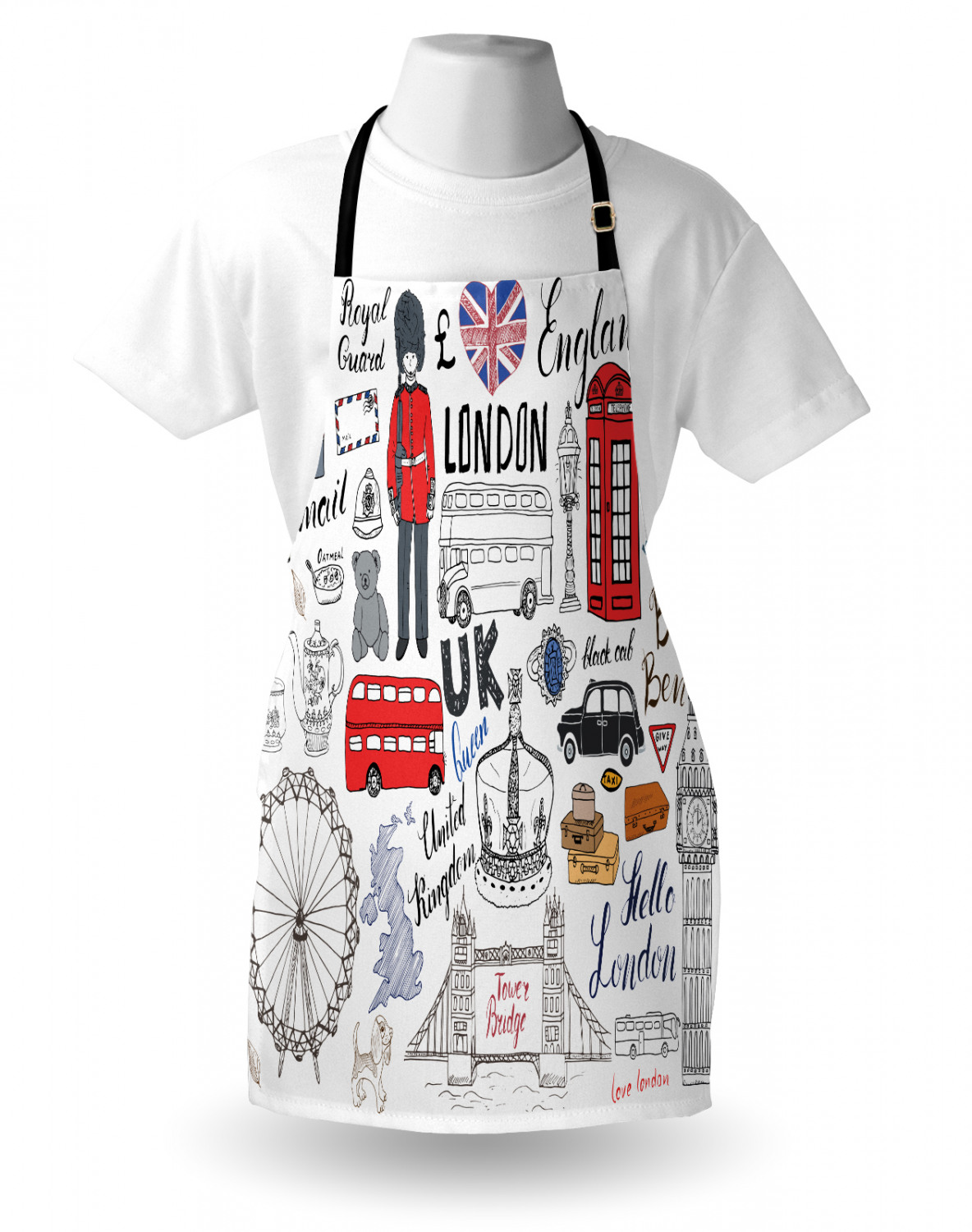 Ambesonne Apron Unisex Bib with Adjustable Strap for Working