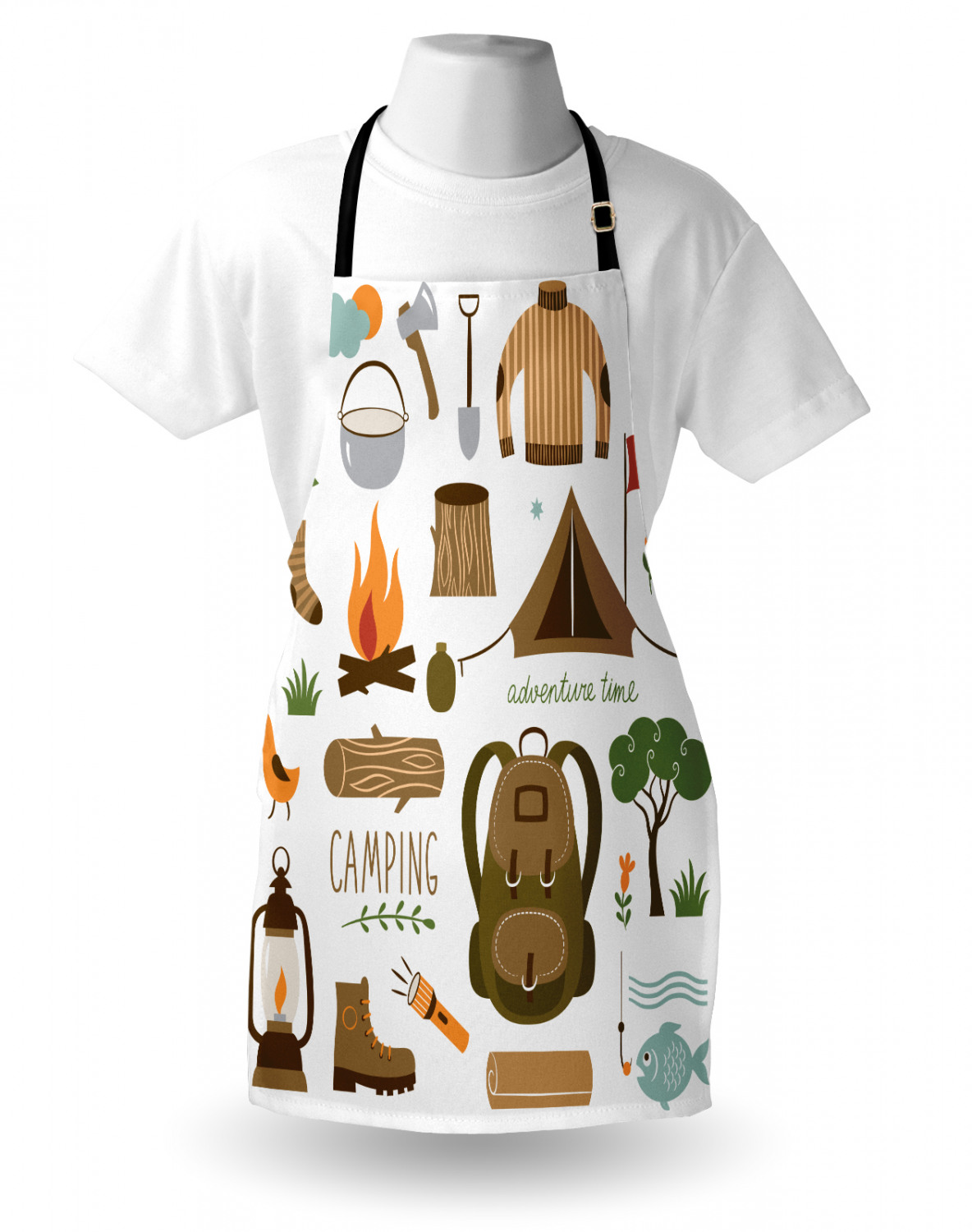 Ambesonne Apron Unisex Bib with Adjustable Strap for Working