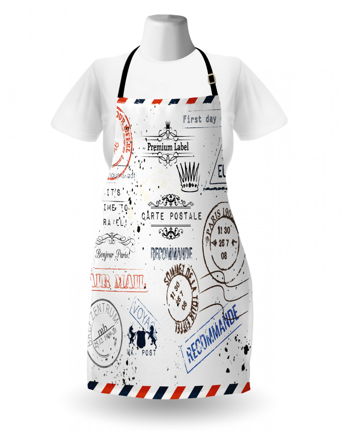 Ambesonne Apron Unisex Bib with Adjustable Strap for Working