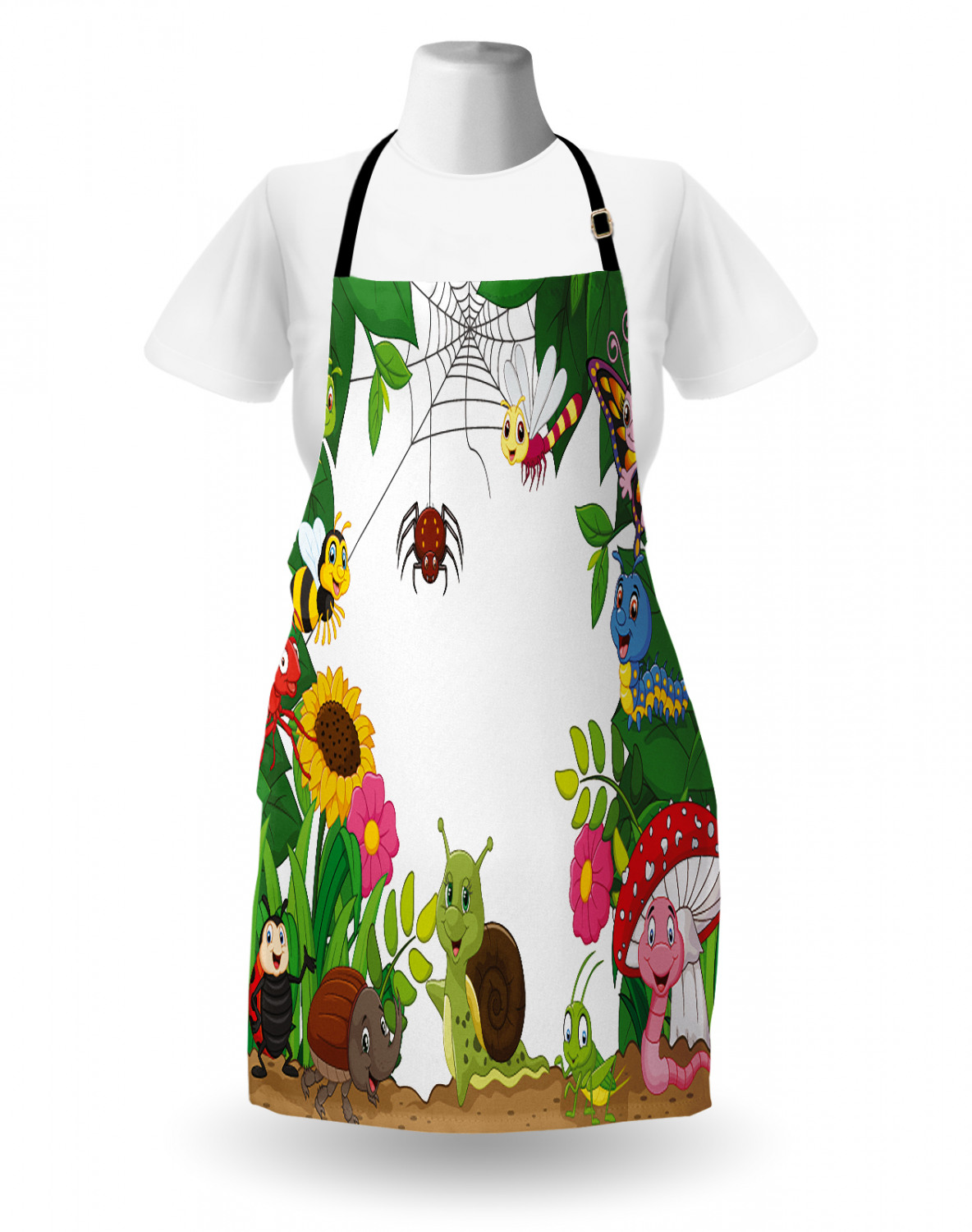 Caterpillar Apron Unisex Kitchen Bib with Adjustable Neck Cooking Baking