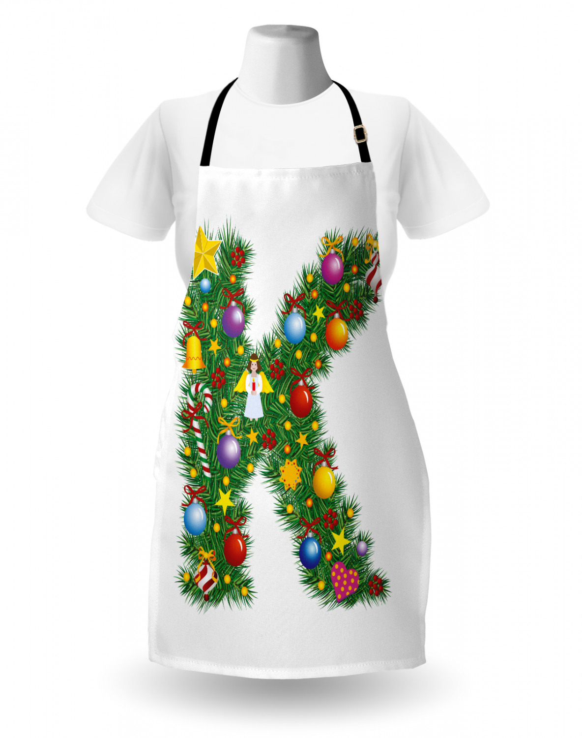 Gingerbread Man Apron Unisex Kitchen Bib with Adjustable Neck Cooking