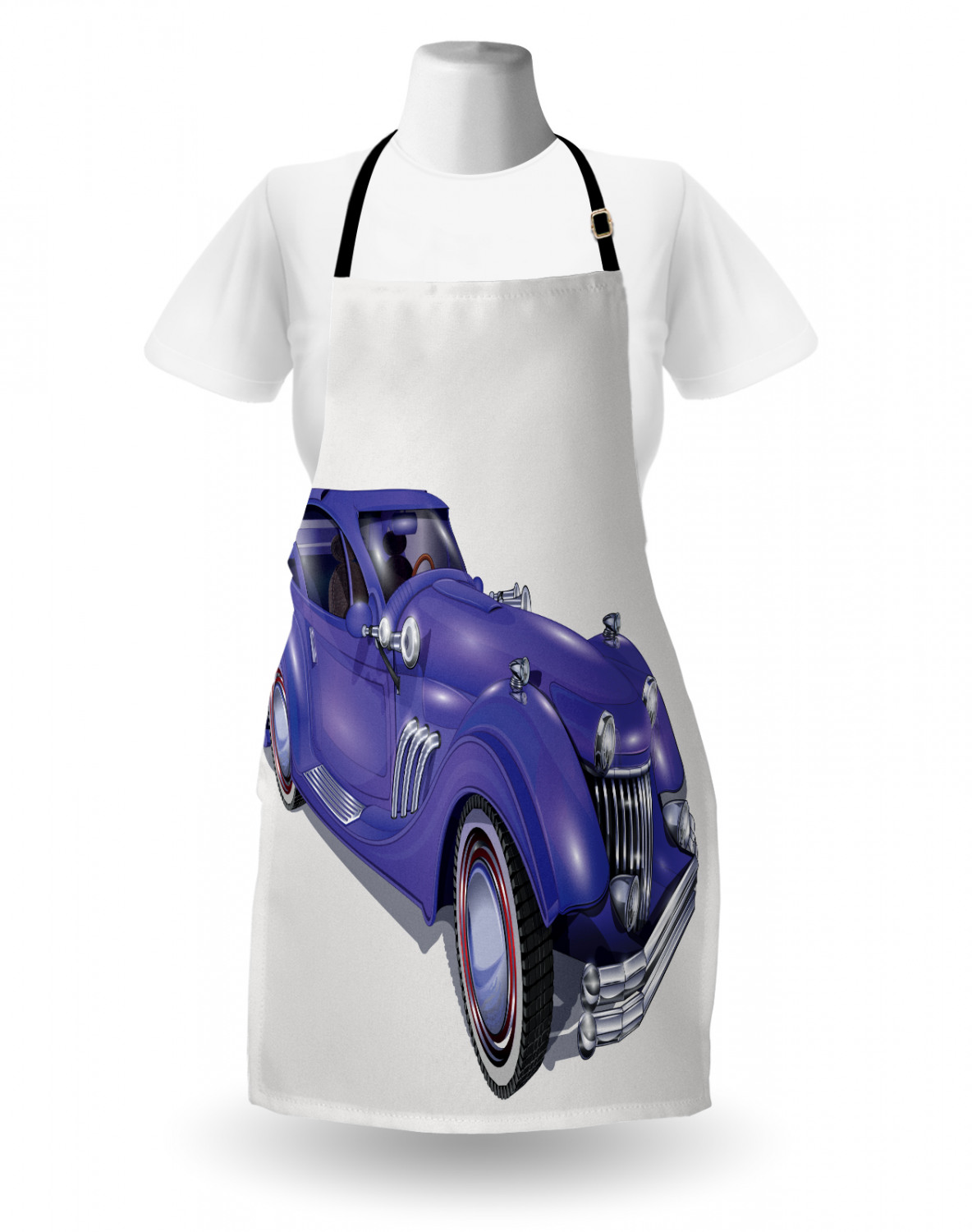 Colorful Cars Apron Unisex Kitchen Bib with Adjustable Neck for Cooking
