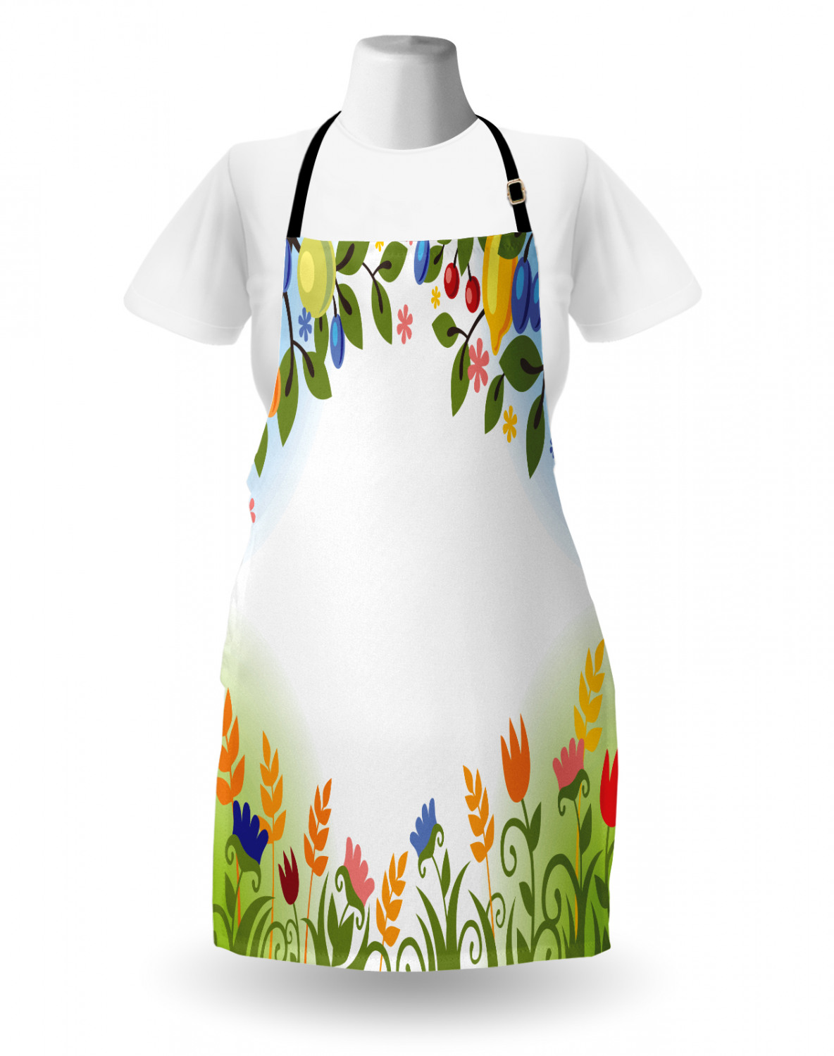 Fall Apron Unisex Kitchen Bib with Adjustable Neck Cooking Ambesonne