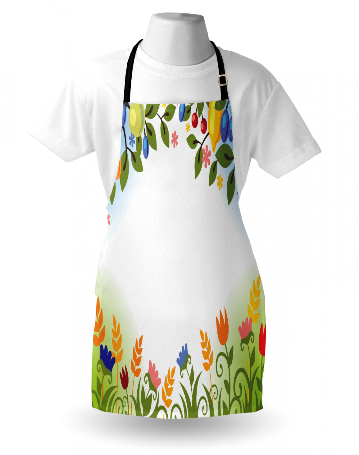 Fall Apron Unisex Kitchen Bib with Adjustable Neck Cooking Ambesonne