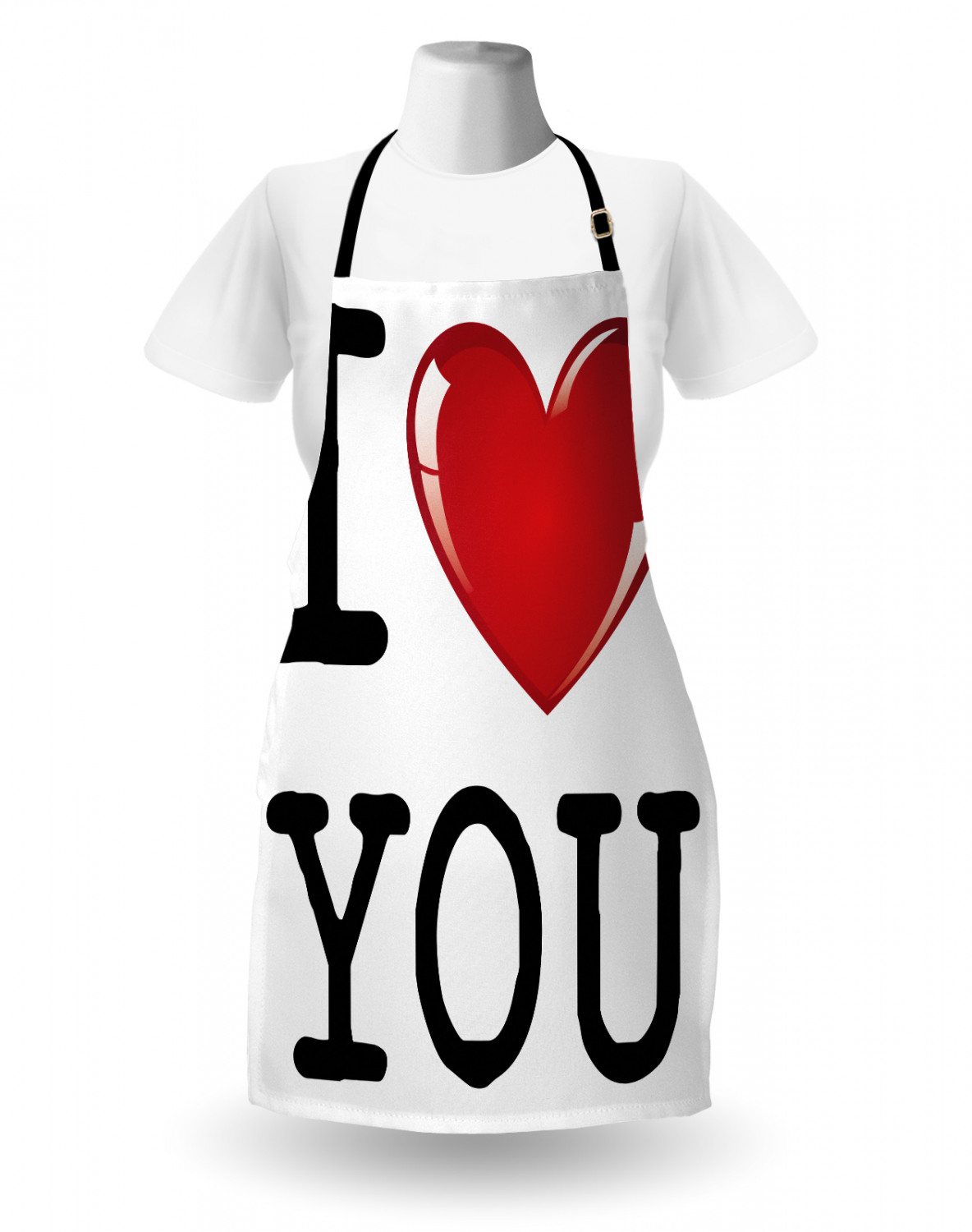 I Love You More Apron Unisex Kitchen Bib with Adjustable Neck Cooking