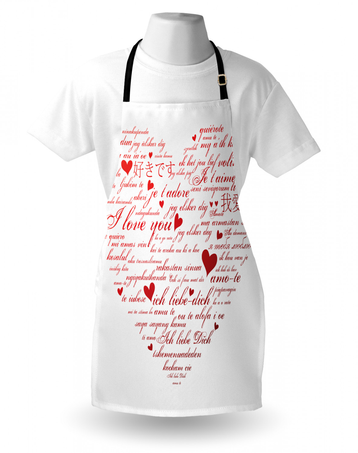 I Love You More Apron Unisex Kitchen Bib with Adjustable Neck Cooking