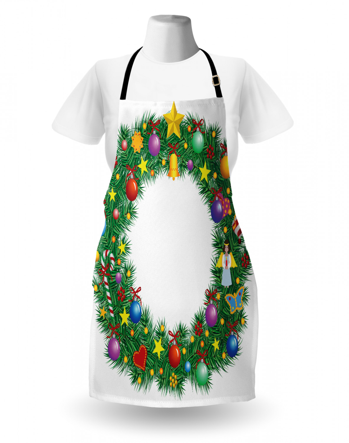 Gingerbread Man Apron Unisex Kitchen Bib with Adjustable Neck Cooking