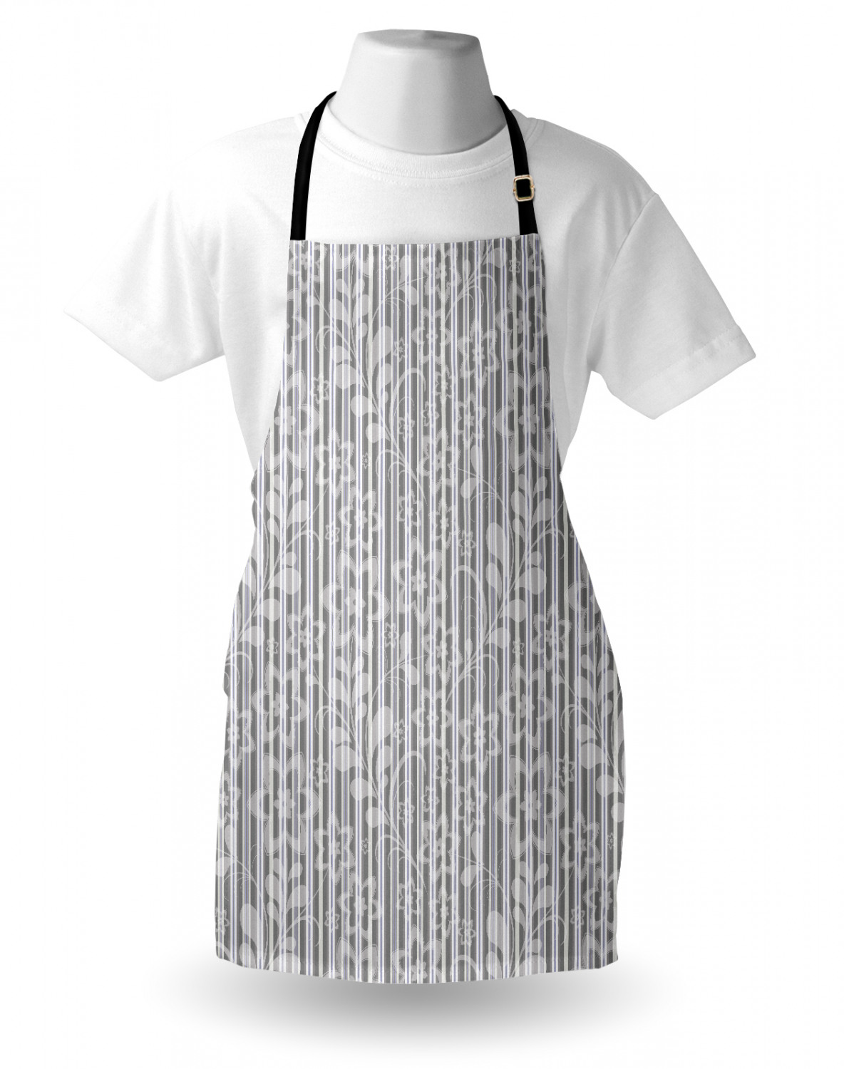 Ambesonne White Apron Unisex Kitchen Bib with Adjustable Neck Cooking Baking