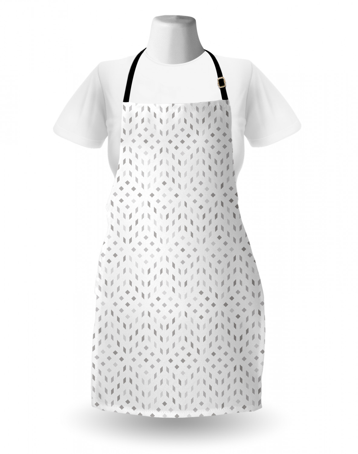 Ambesonne White Apron Unisex Kitchen Bib with Adjustable Neck Cooking Baking