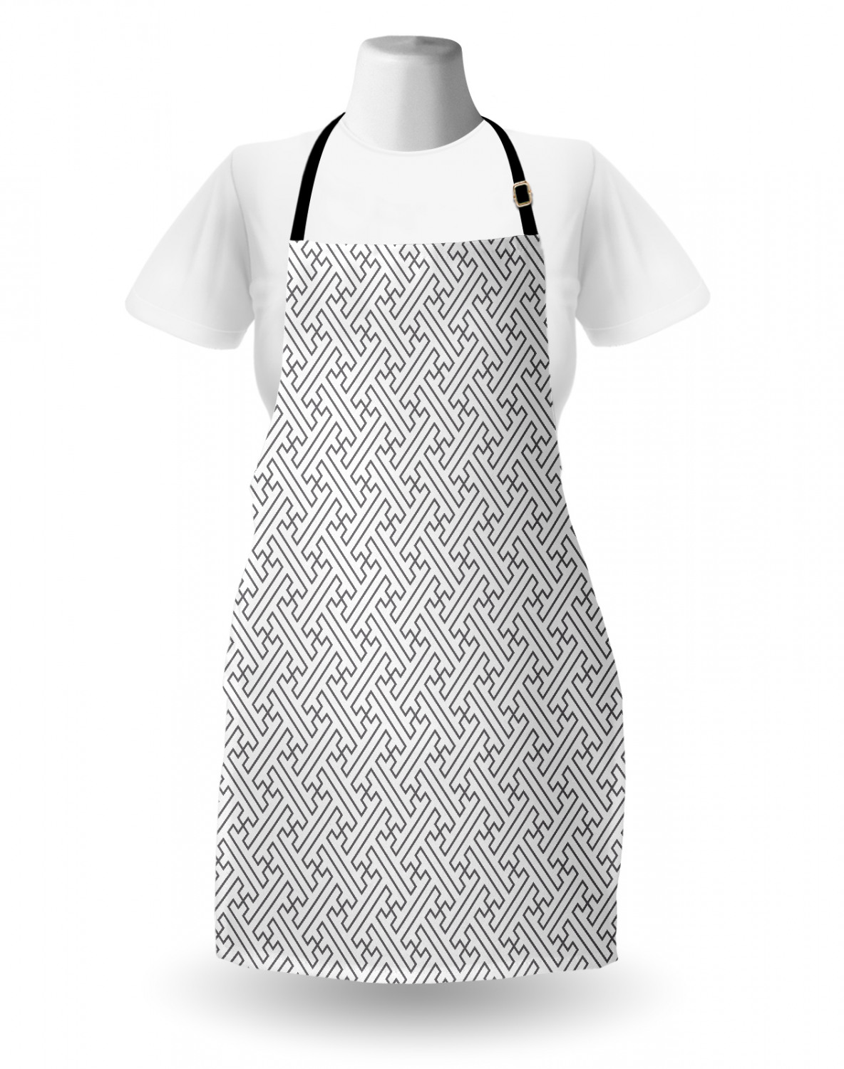 Ambesonne White Apron Unisex Kitchen Bib with Adjustable Neck Cooking Baking