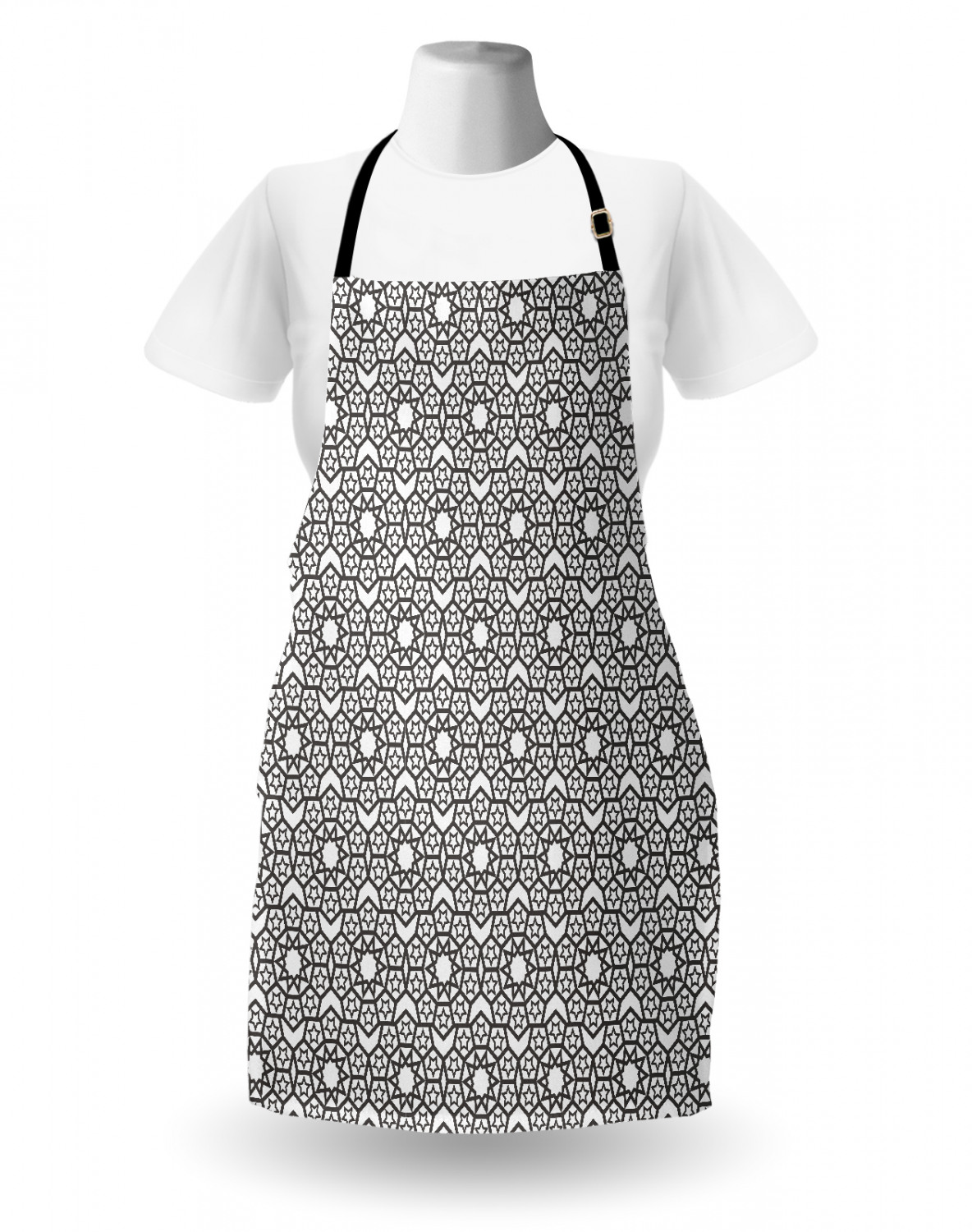 Ambesonne White Apron Unisex Kitchen Bib with Adjustable Neck Cooking Baking