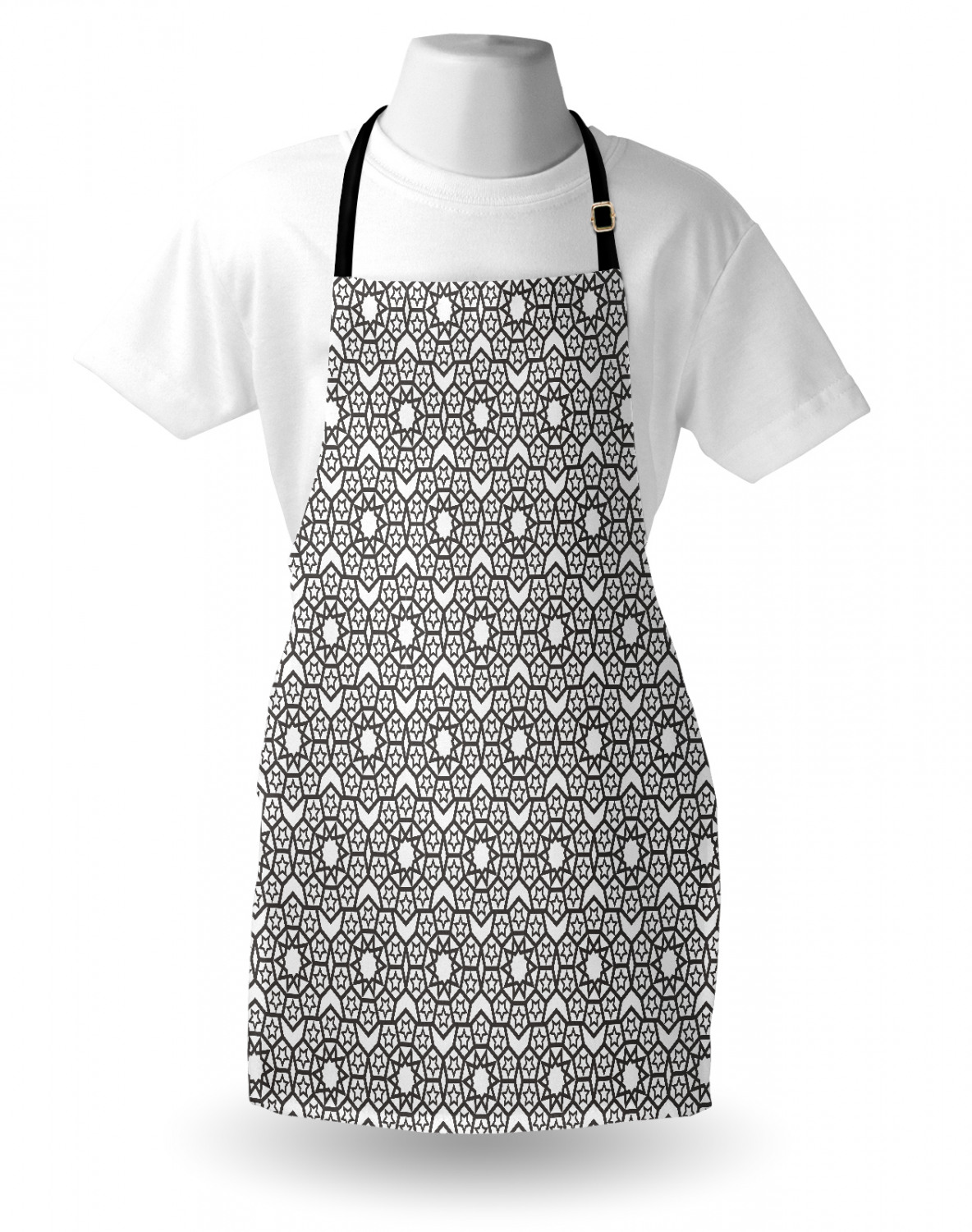 Ambesonne White Apron Unisex Kitchen Bib with Adjustable Neck Cooking Baking