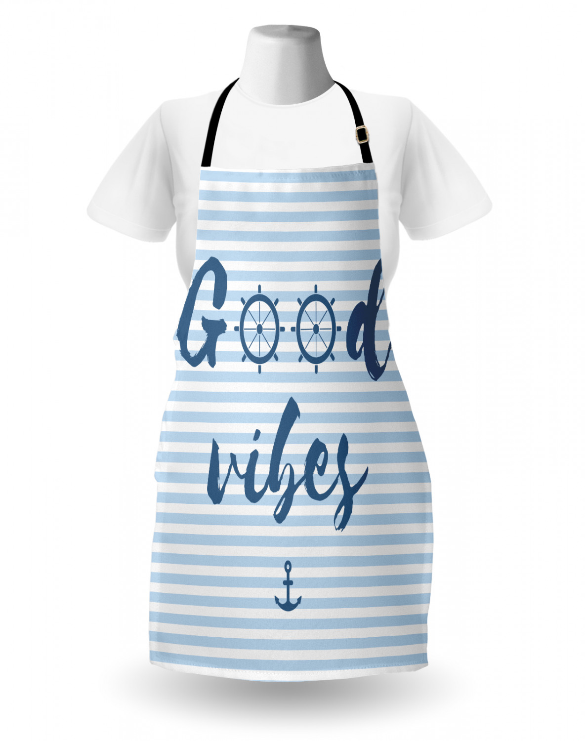 Nautical Whale Apron Unisex Kitchen Bib with Adjustable Neck Cooking