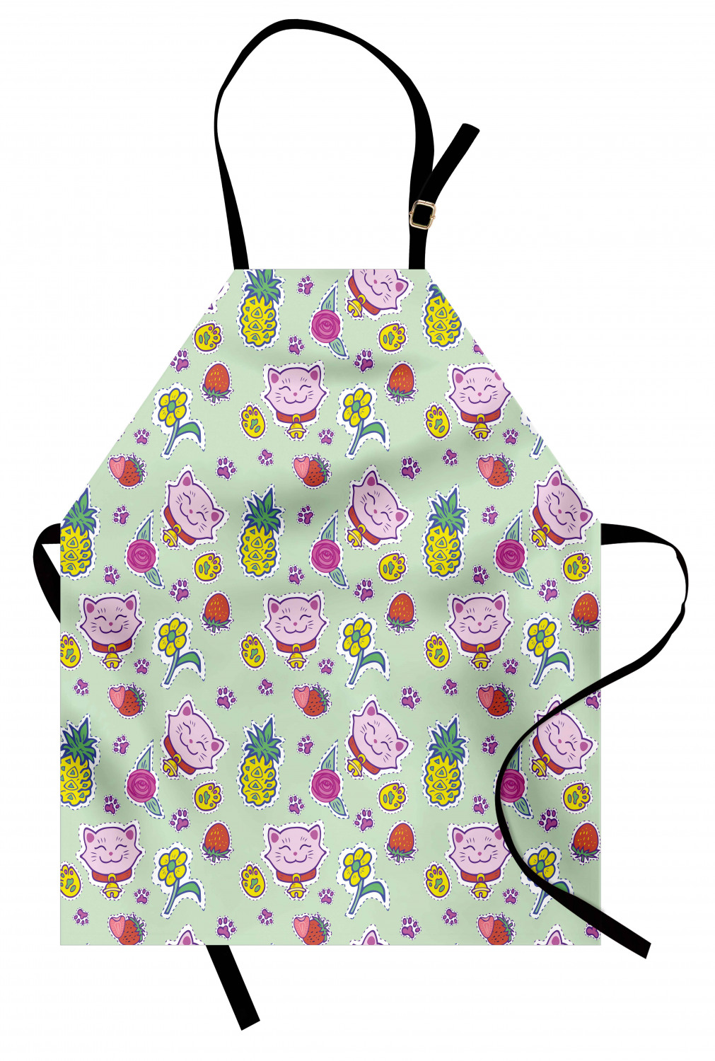 Ambesonne Cat Apron Unisex Kitchen Bib with Adjustable Neck Cooking Baking