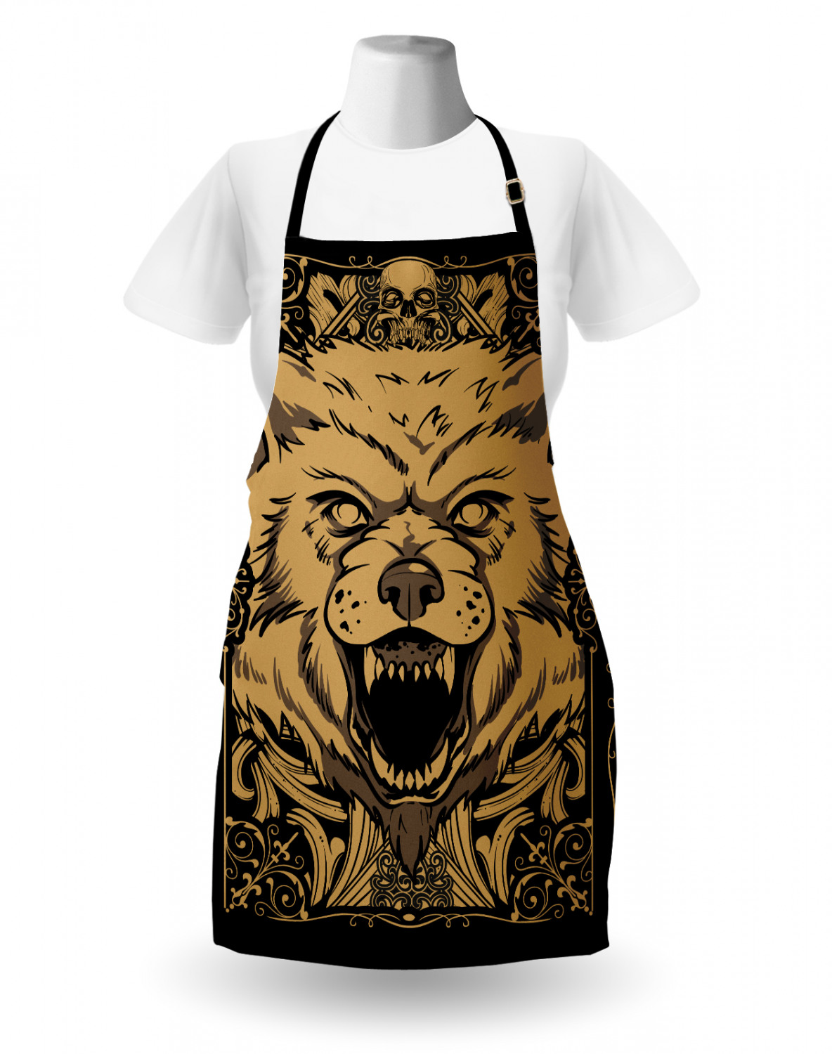 Funny Animal Apron Unisex Kitchen Bib with Adjustable Neck Cooking Baking