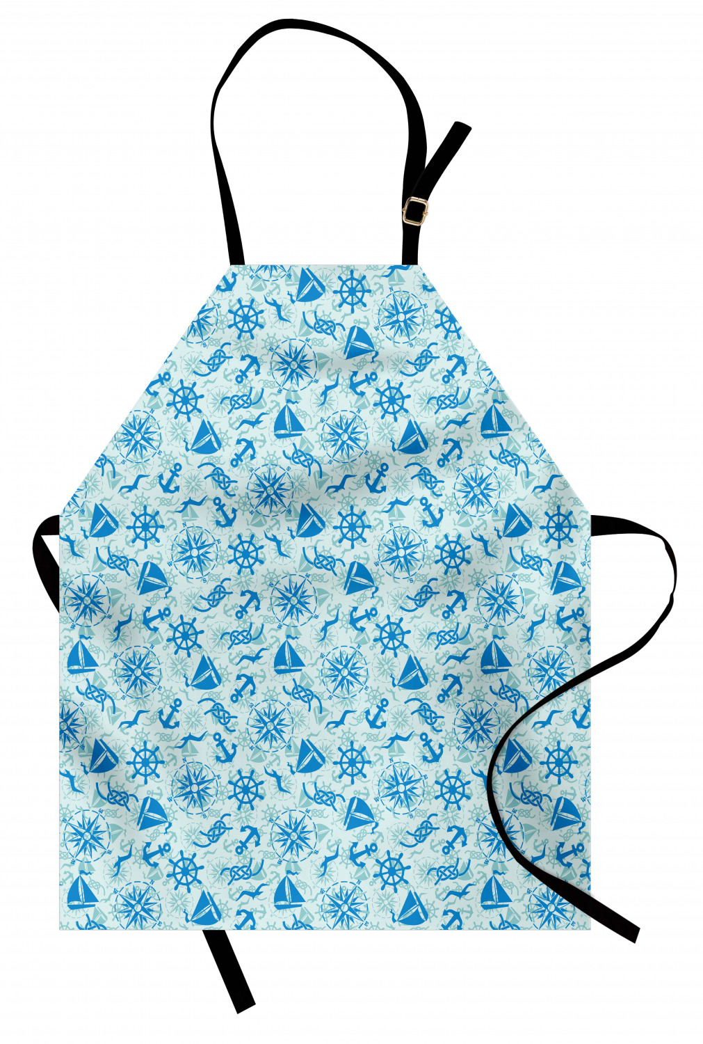 Nautical Whale Apron Unisex Kitchen Bib with Adjustable Neck Cooking