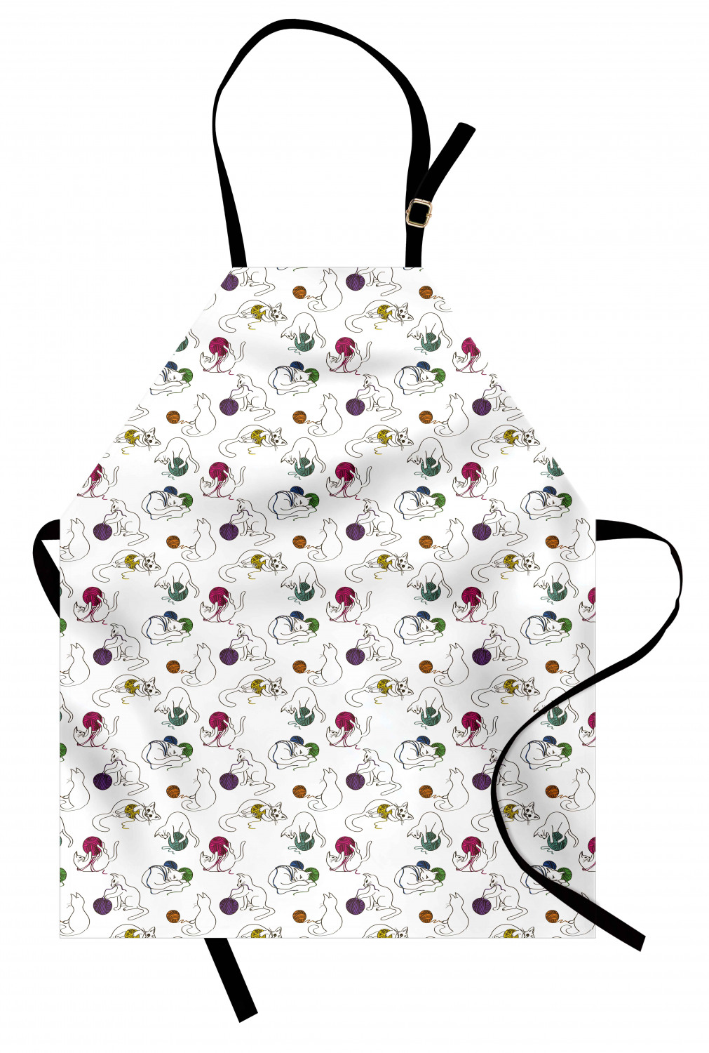 Ambesonne Cat Apron Unisex Kitchen Bib with Adjustable Neck Cooking Baking