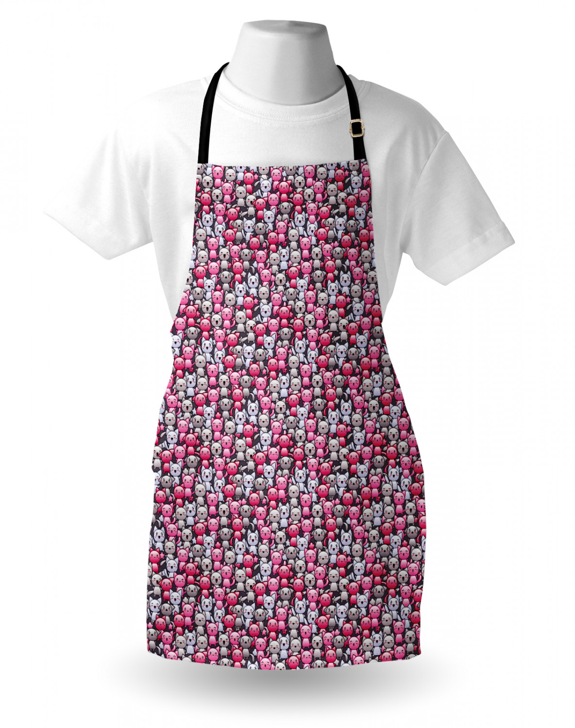 Ambesonne Cat Apron Unisex Kitchen Bib with Adjustable Neck Cooking Baking