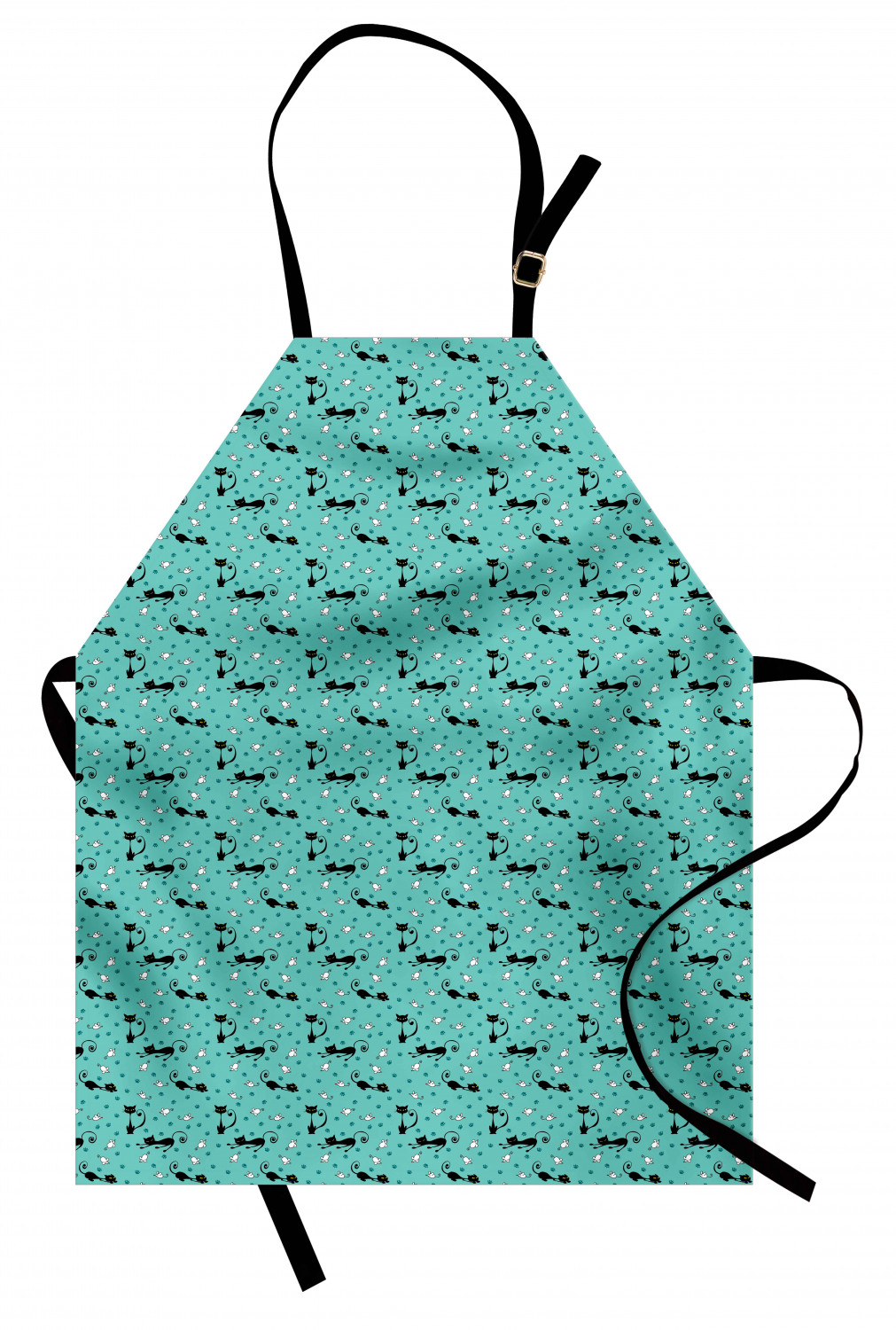 Ambesonne Cat Apron Unisex Kitchen Bib with Adjustable Neck Cooking Baking